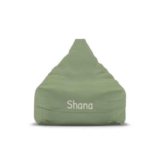 Personalized Olive Green Bean Bag Cover – Custom Name Accent