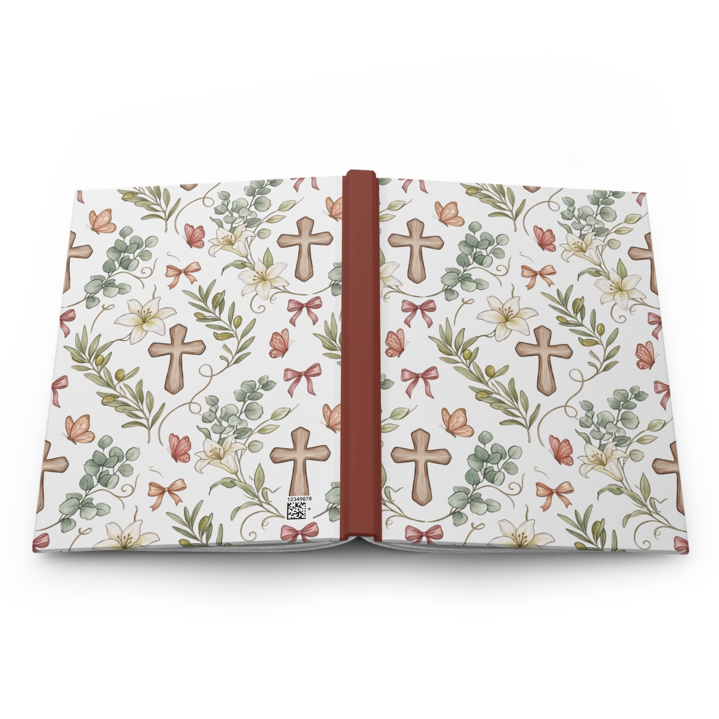 Floral Cross Hardcover Journal — Christian Prayer & Faith Notebook