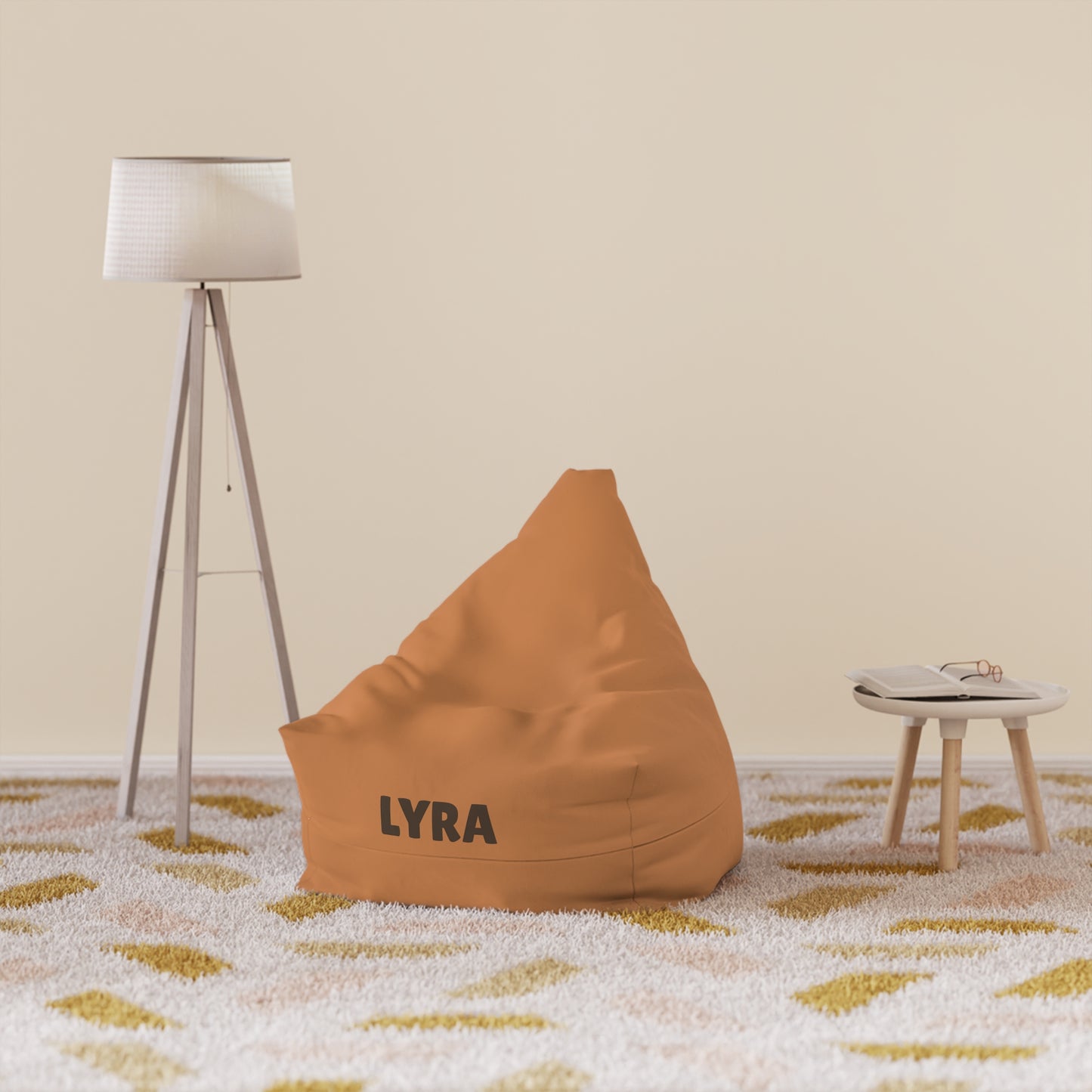 Personalized Bean Bag Cover — 'LYRA' Printed Floor Chair Cover, Cozy Accent Seat for Kids & Teens