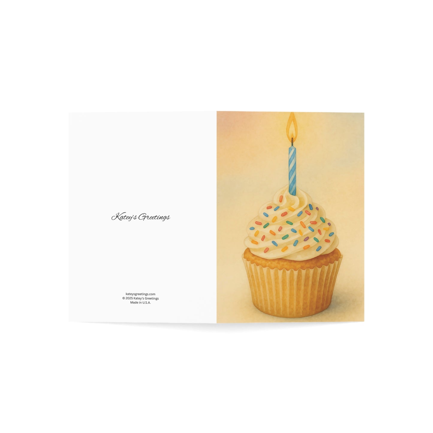 Cupcake Celebration Birthday Greeting Card – Premium 270gsm Paper, Includes Envelope