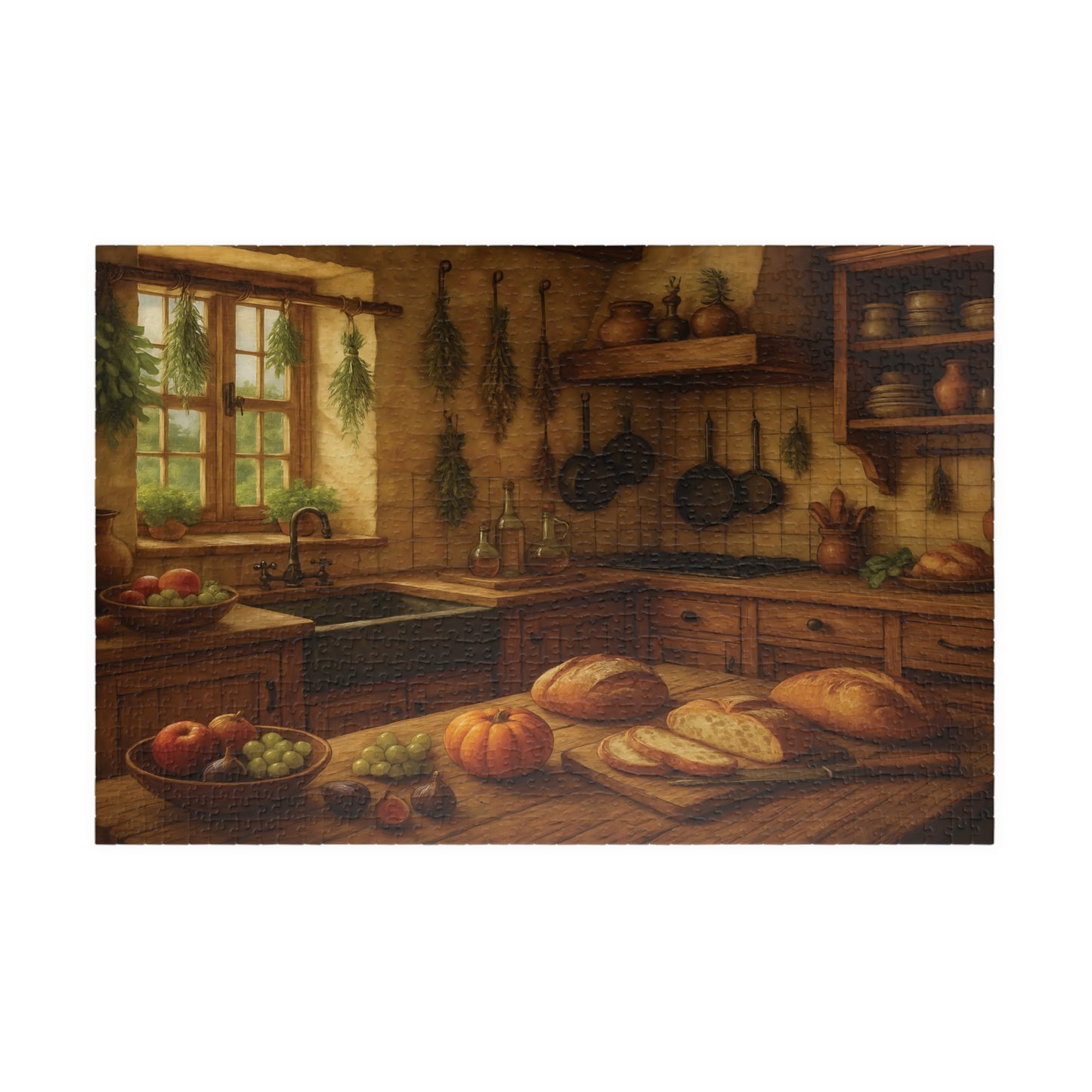 Cozy Rustic Kitchen Jigsaw Puzzle – Autumn Harvest Scene