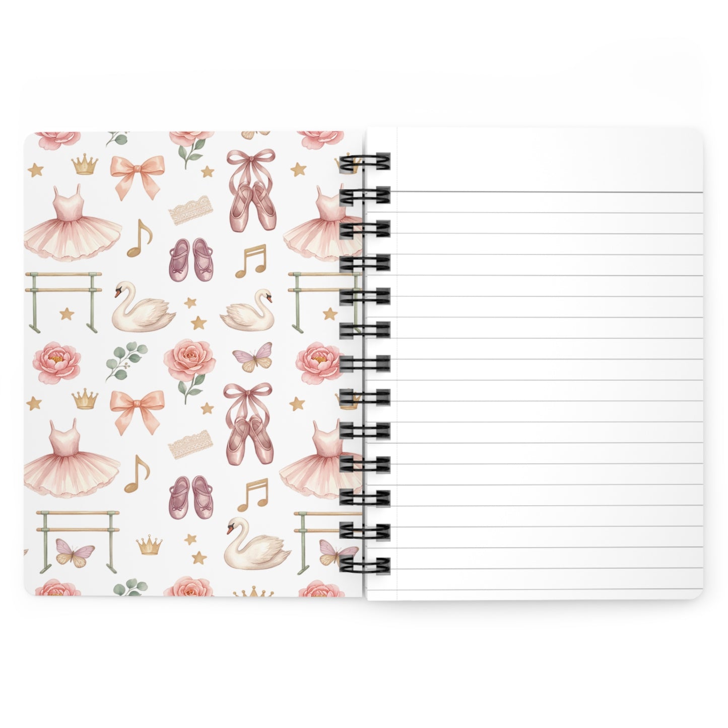 Ballet Dancer Spiral Journal — Personalized 'Ameri's Journal' Floral Ballerina Notebook