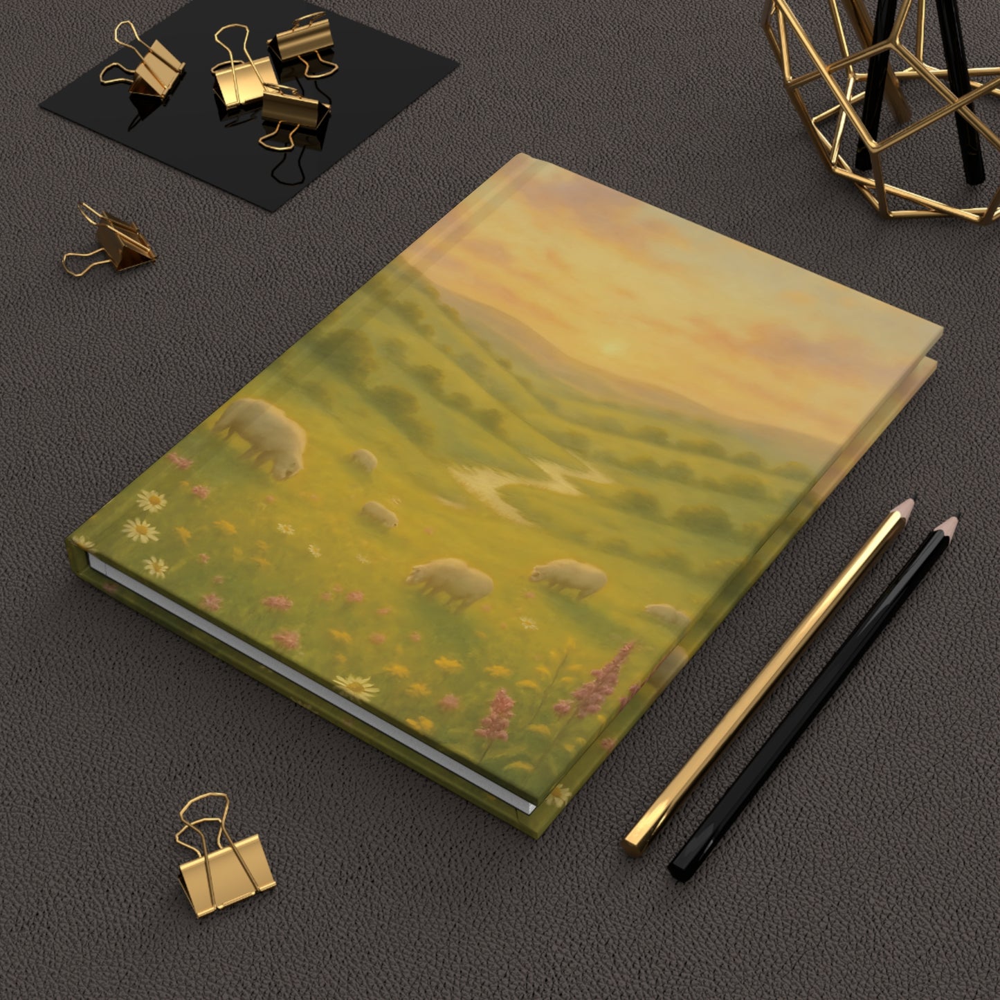 Golden Meadow Journal – Sunset Pasture Hardcover Notebook