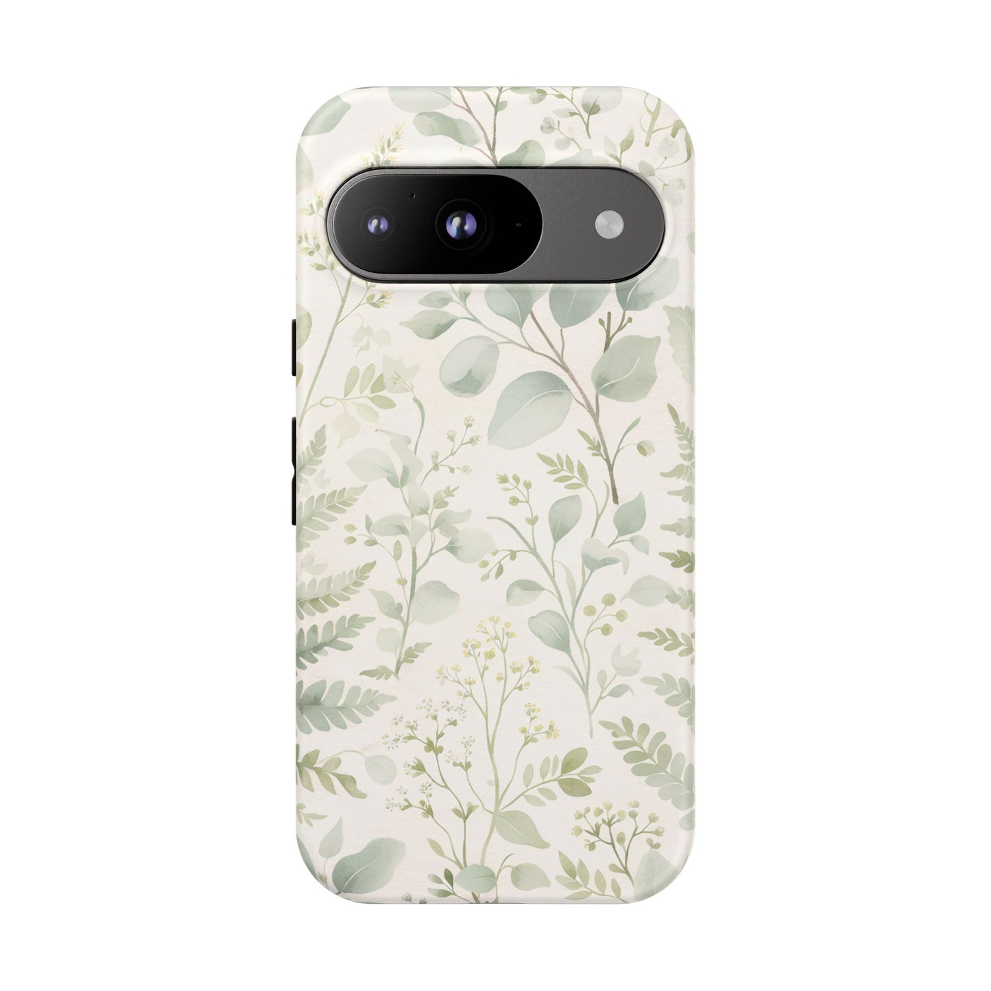 Floral Fern Tough Phone Case — Soft Green Botanical iPhone Cover