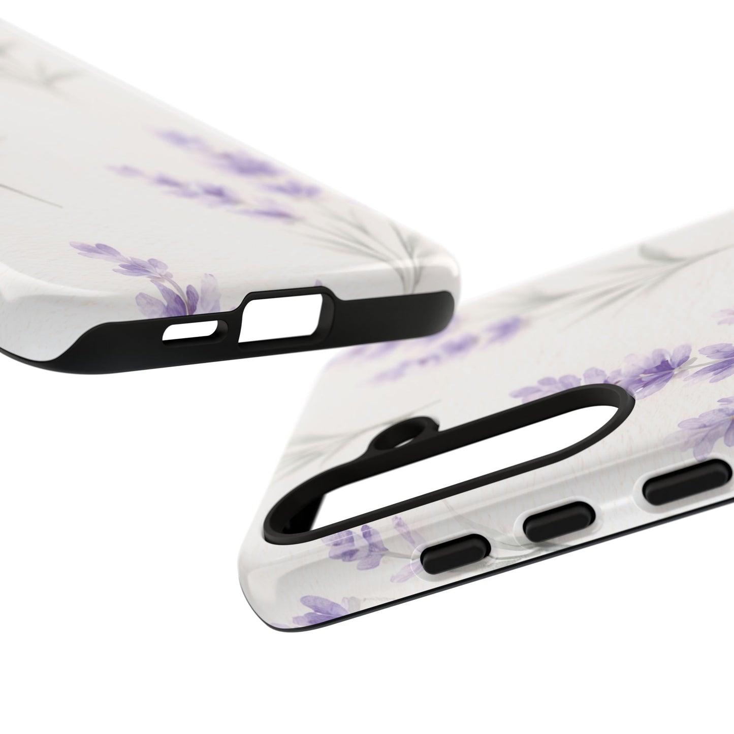 Lavender Floral Phone Case — Protective Tough Case with Purple Botanical Print