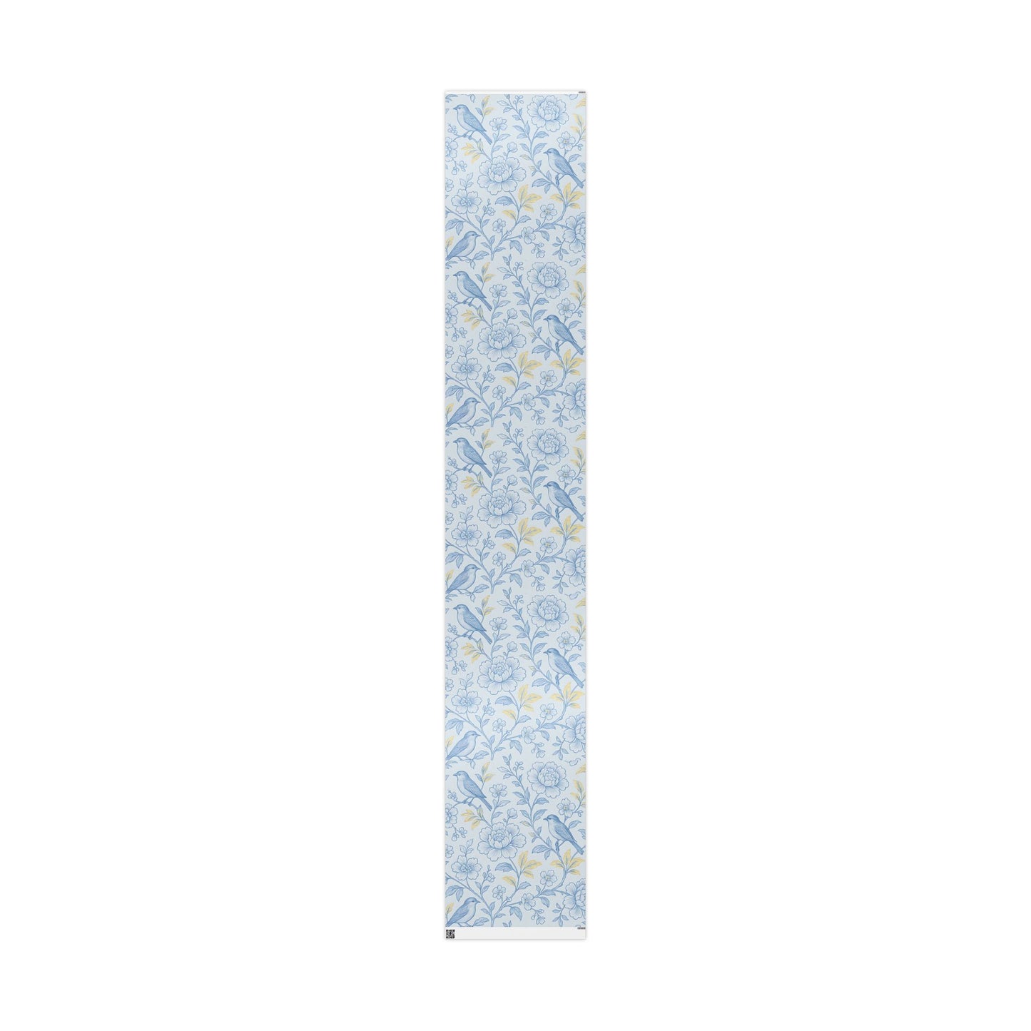 Blue Bird & Floral Wrapping Paper – Elegant Nature-Inspired Gift Wrap in Glossy or Matte Finish