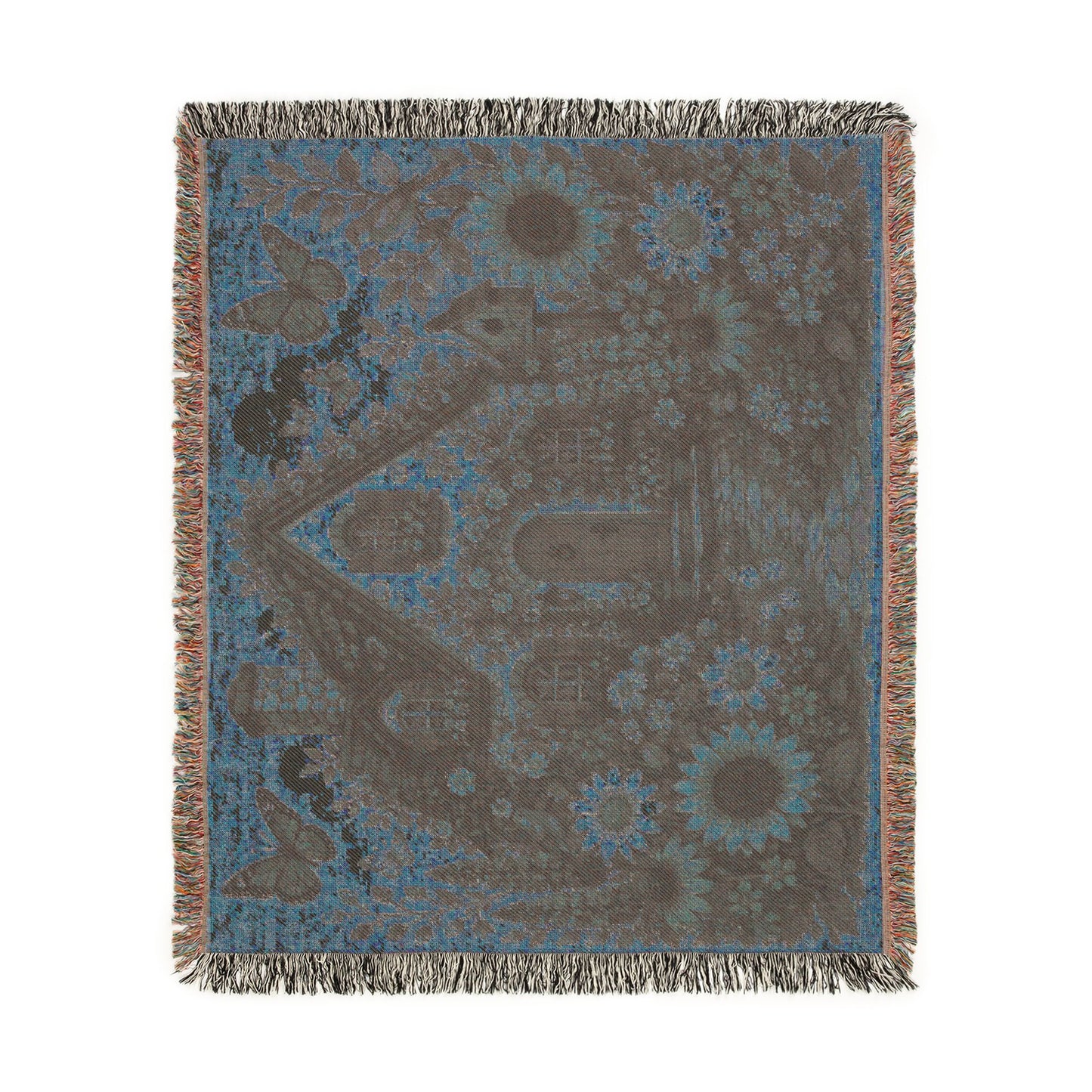 Cottage Garden Woven Blanket — Cozy Floral House Throw