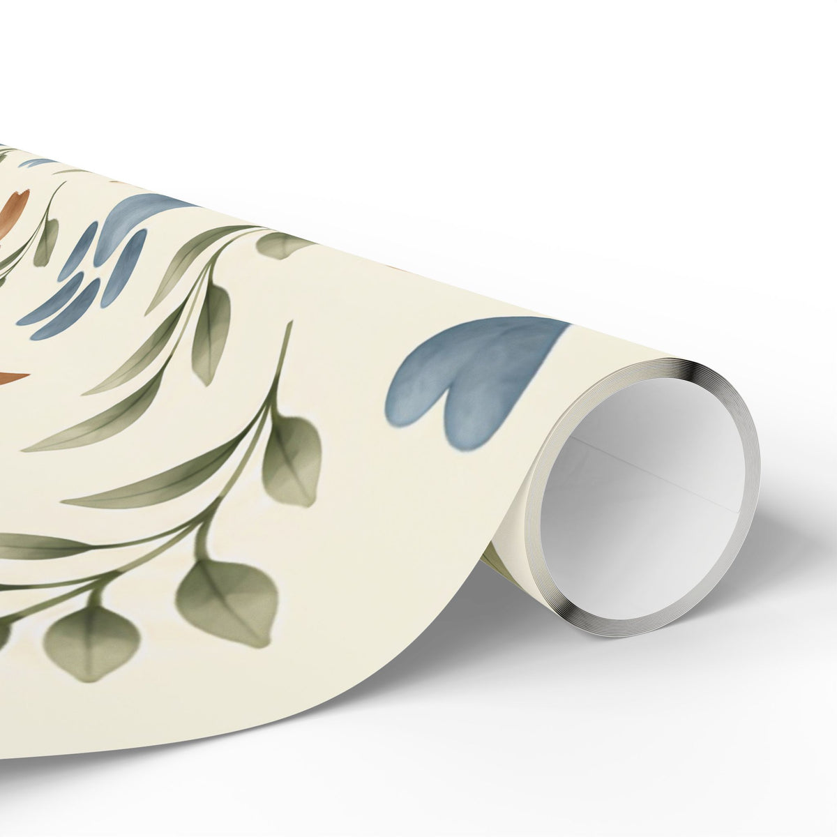 Paw Print Floral Wrapping Paper Roll — Cottage Garden Blooms