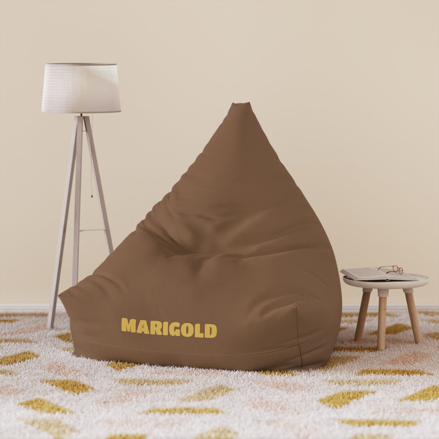 Marigold Brown Bean Bag Cover – Cozy Accent Chair Slipcover