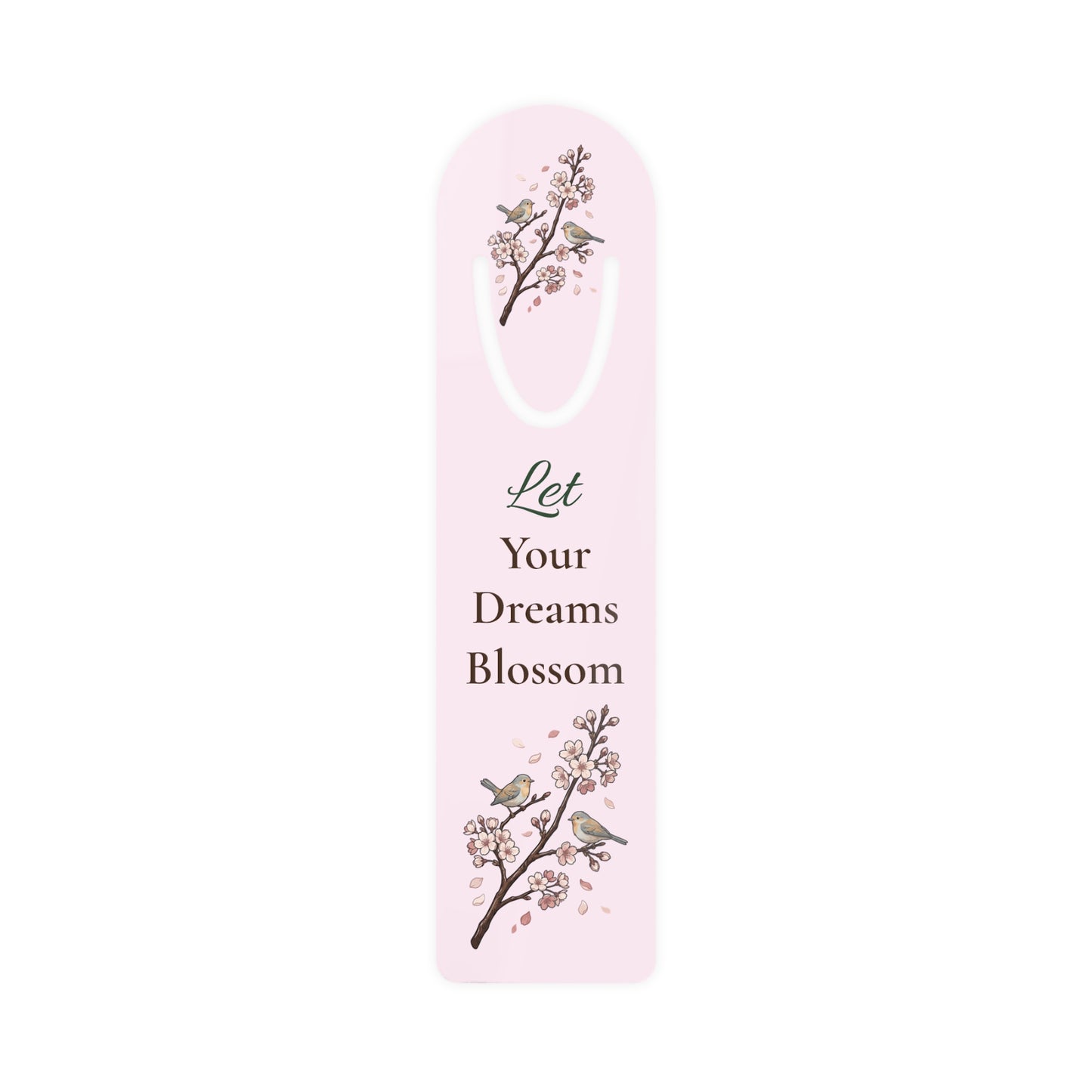 Inspirational Floral Bookmark — "Let Your Dreams Blossom" Metal Corner Bookmarker