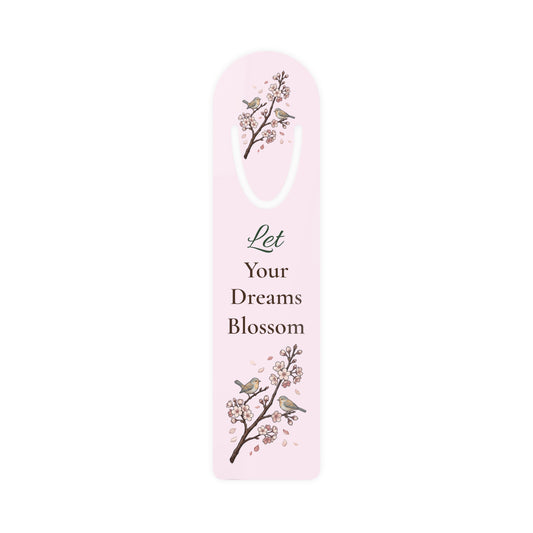 Inspirational Floral Bookmark — "Let Your Dreams Blossom" Metal Corner Bookmarker