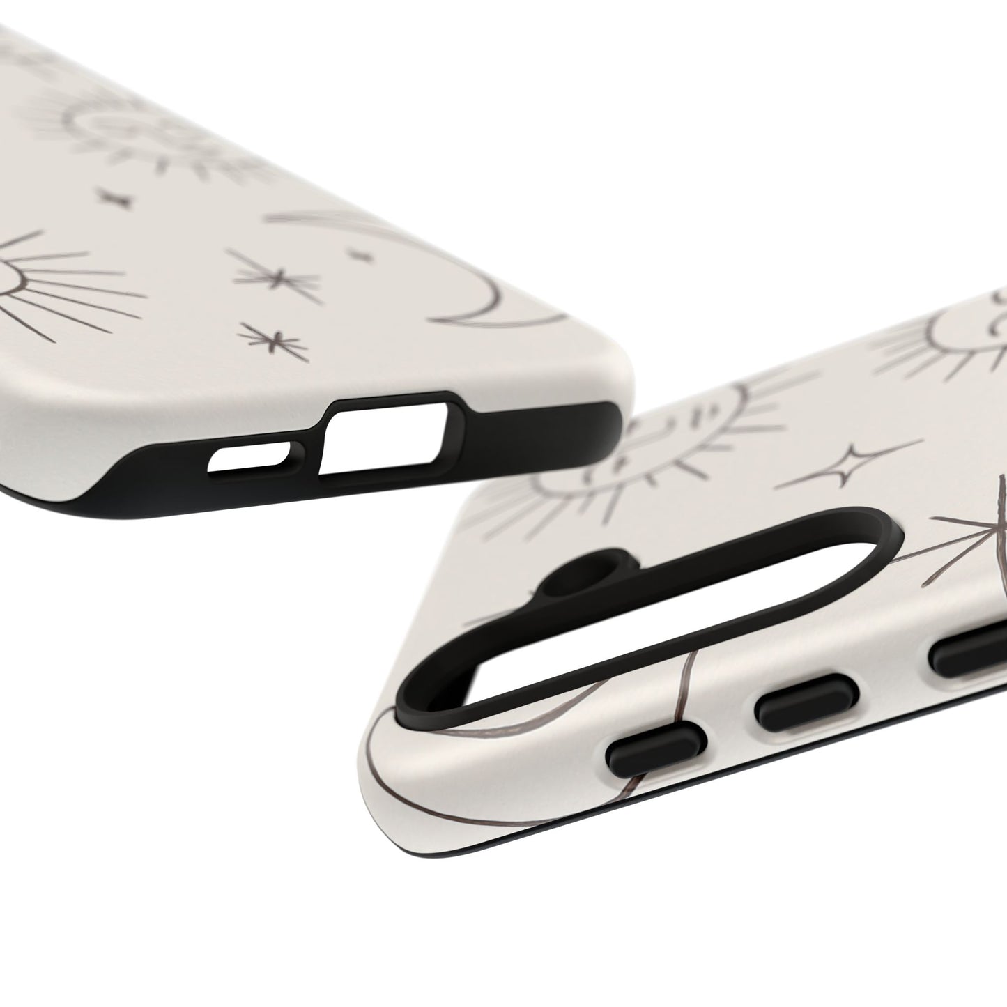 Celestial Moon & Sun Line Art iPhone Case – Minimalist Boho Cosmic Design