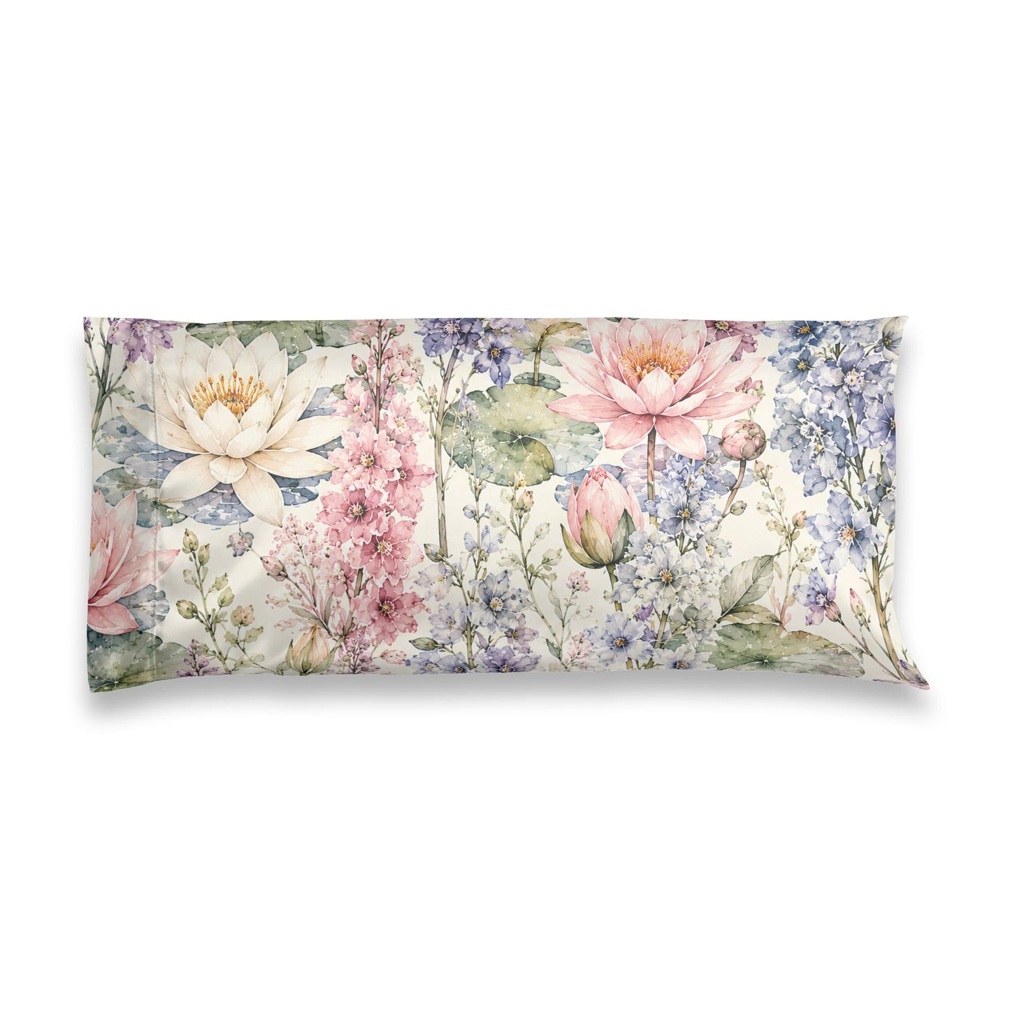 Floral Watercolor Satin Pillowcase — Pastel Garden Sleep Mask-Boosting Pillowcase