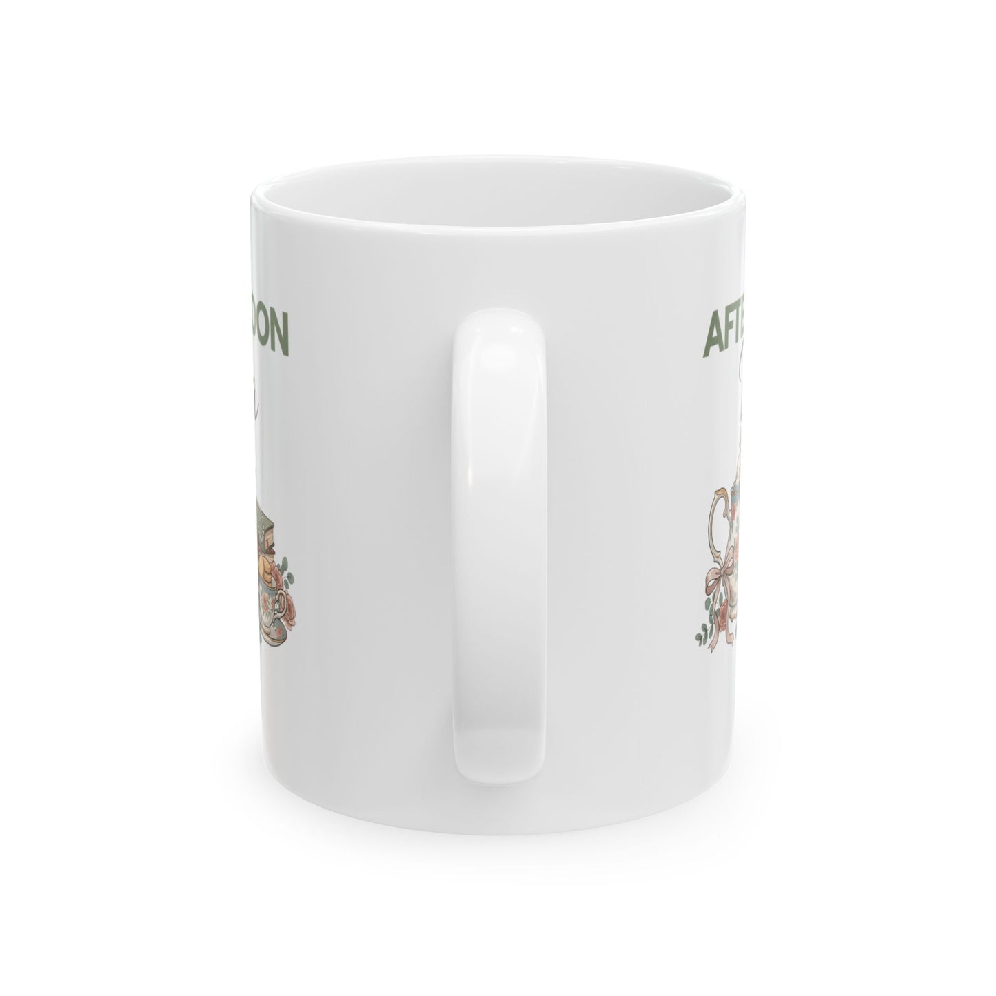 Afternoon Tea Ceramic Coffee Mug – Floral Tea Lover Mug – Vintage Teapot Tea Cup – Cozy Gift for Tea Lovers – 11oz & 15oz