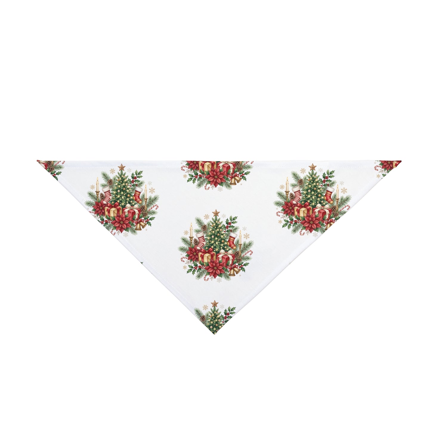 Christmas Floral Pet Bandana — Festive Holiday Bouquet Dog Scarf