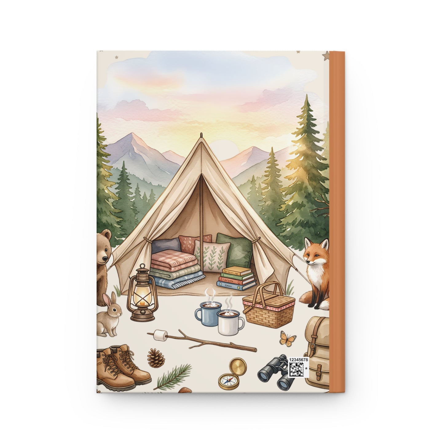 Camping Fox Hardcover Journal — Personalized ‘Caroline’s Notes’ Nature Notebook
