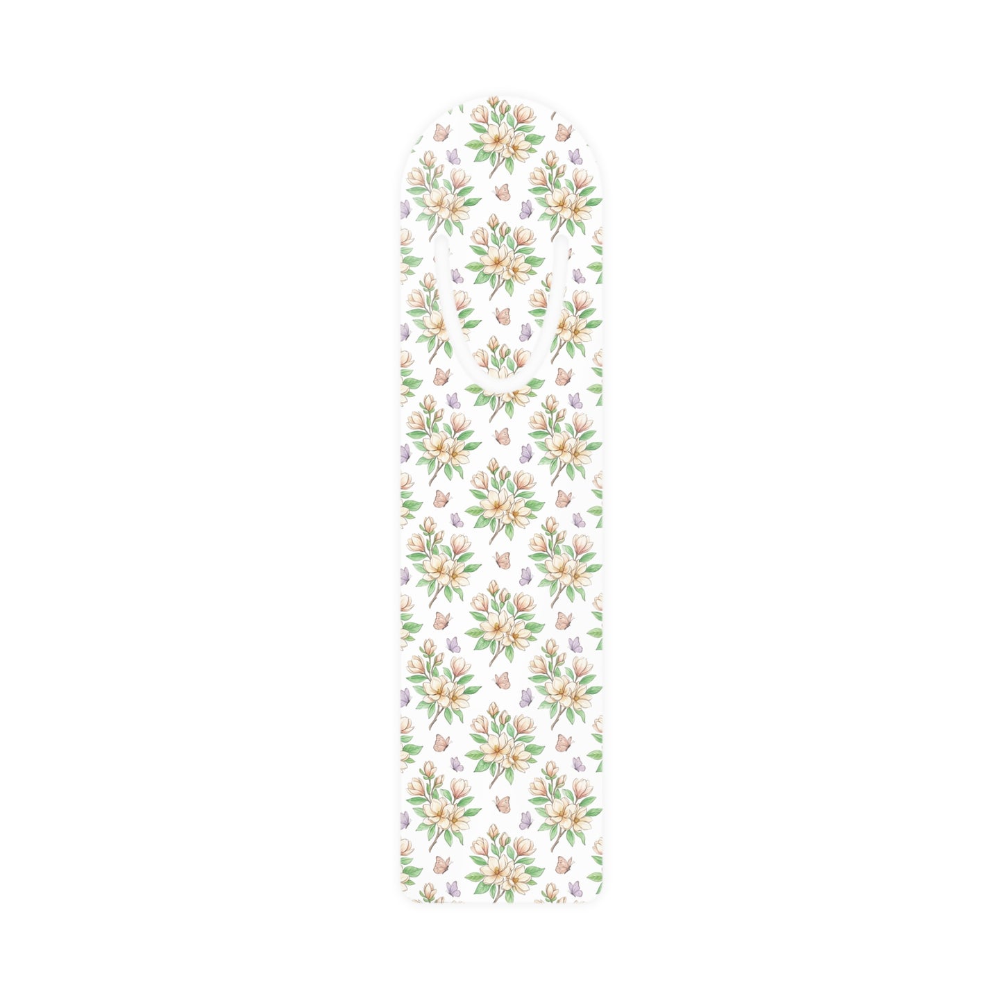 Floral Succulent Metal Bookmark — Pastel Green Botanical Page Marker