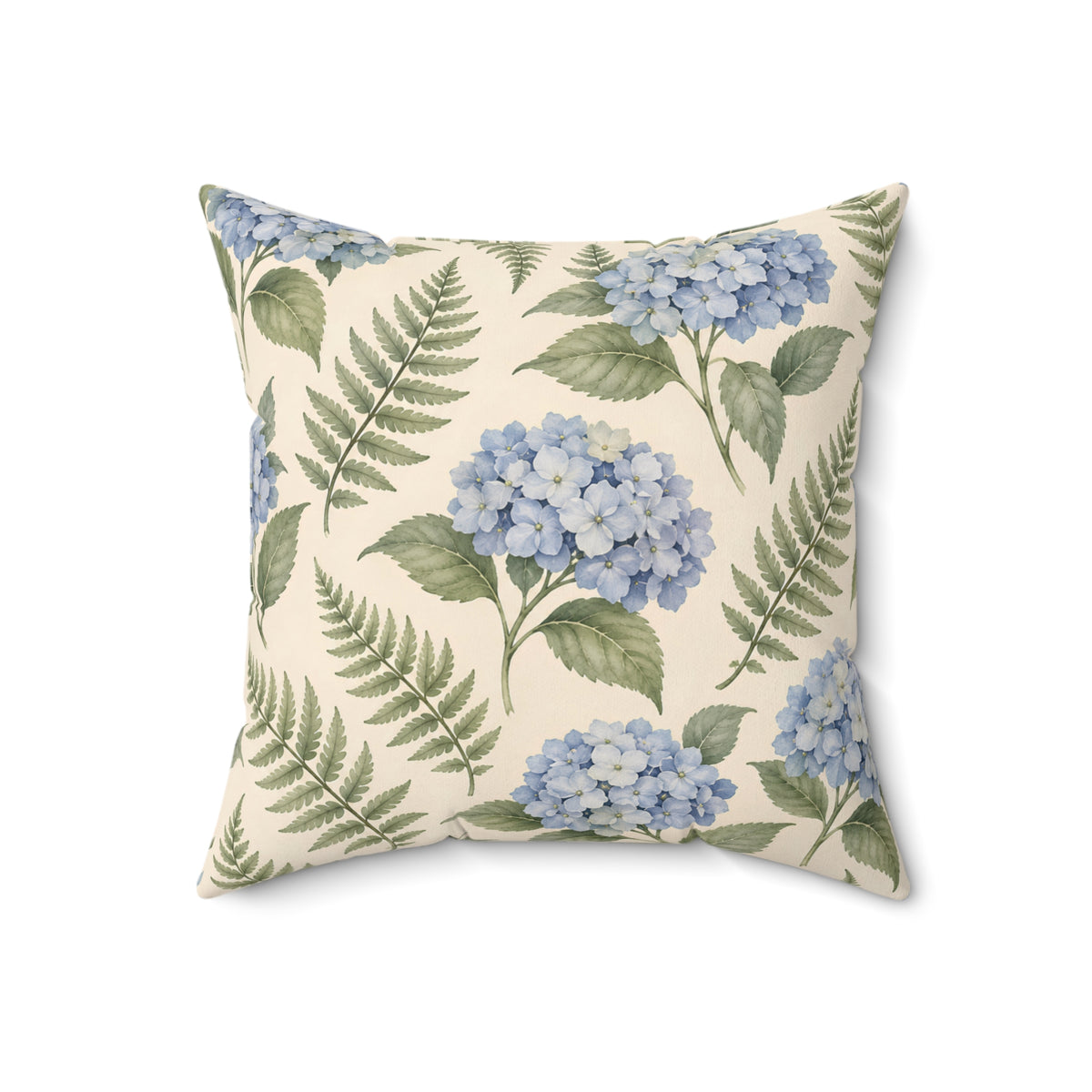 Hydrangea Fern Decorative Pillow