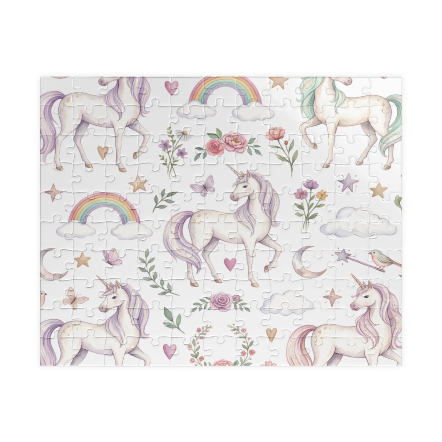 Unicorn Dreams Jigsaw Puzzle — Pastel Rainbow & Floral 110–1014 Piece