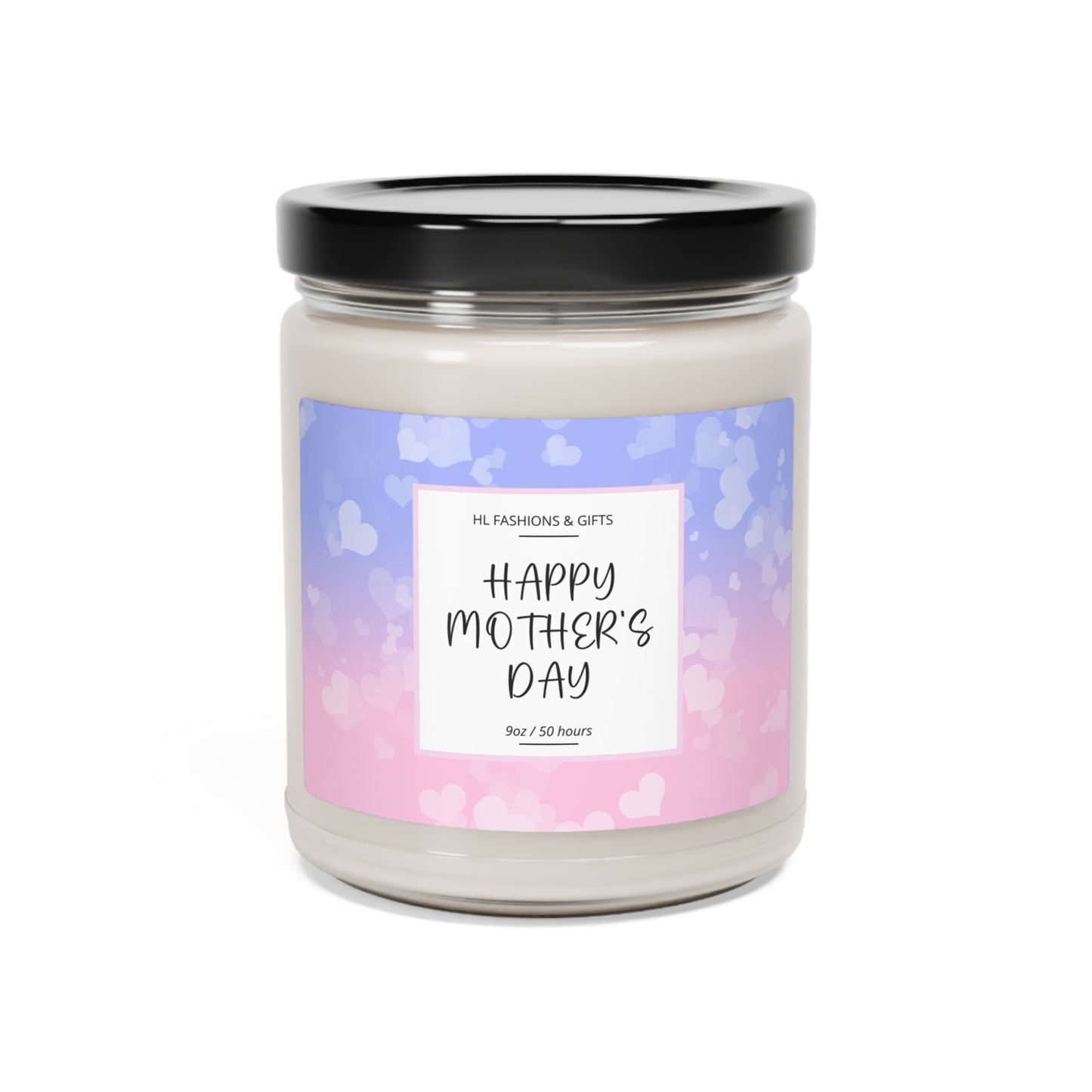 Happy Mother's Day Soy Candle - Pink and Blue Hearts