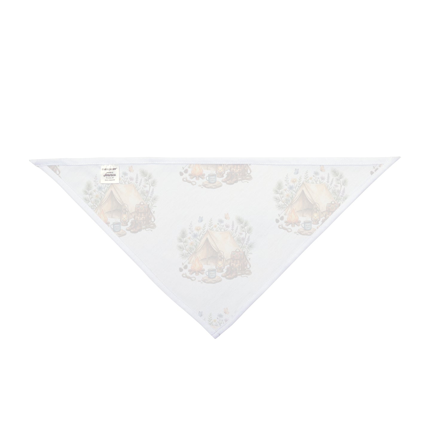 Camping Dog Bandana — Cute Tent & Campfire Pet Scarf