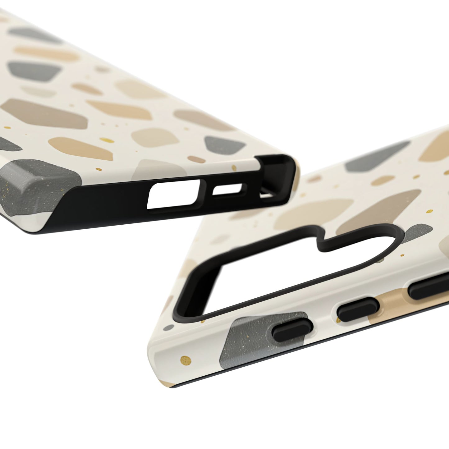 Neutral Terrazzo Pattern iPhone Case – Earthy Stone-Inspired Protective Cover