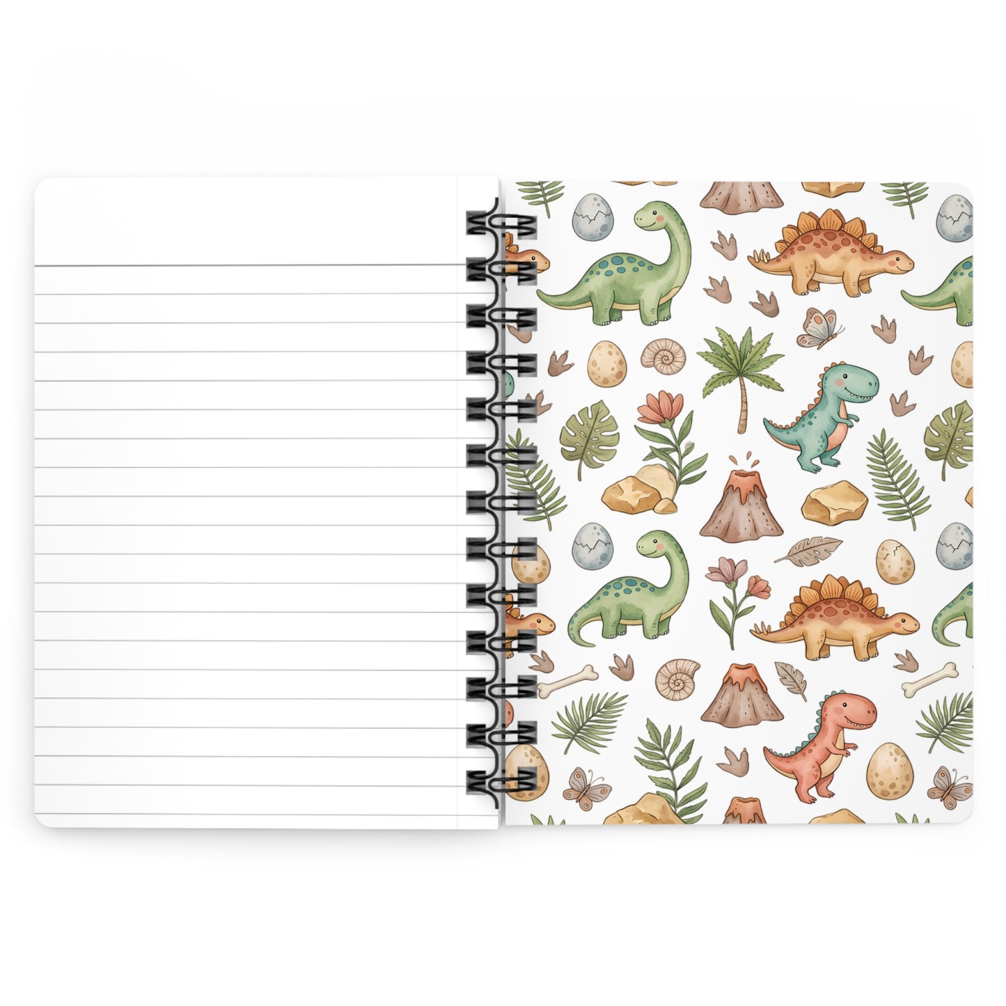 Personalized Dinosaur Spiral Journal – Cute Dino Kids Notebook