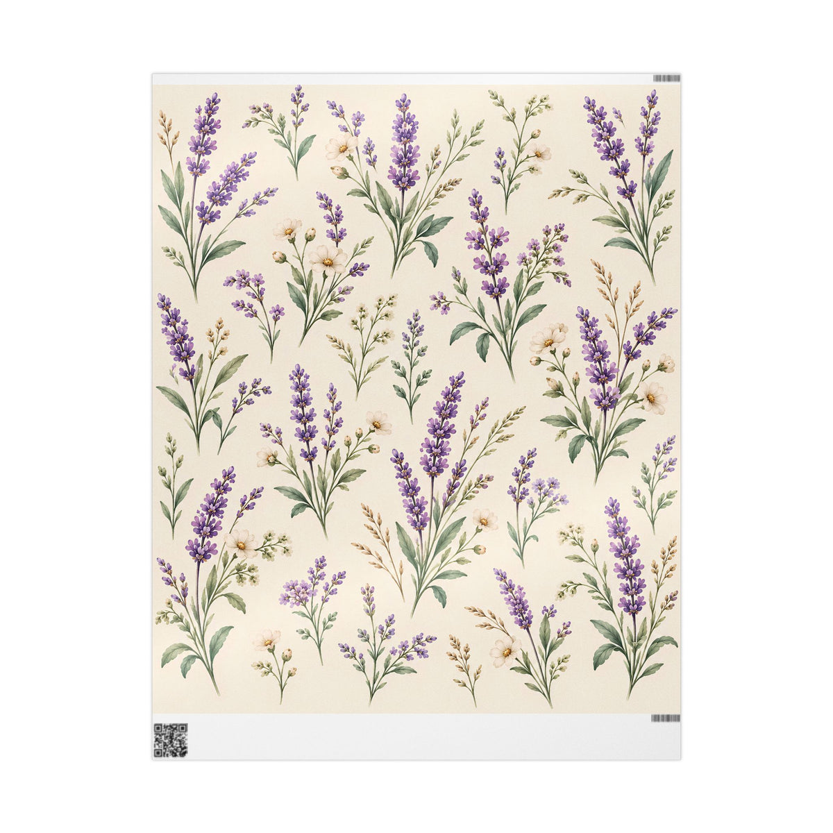 Lavender & Daisy Floral Wrapping Paper Roll — Botanical Gift Wrap for Birthdays, Weddings & Spring Celebrations