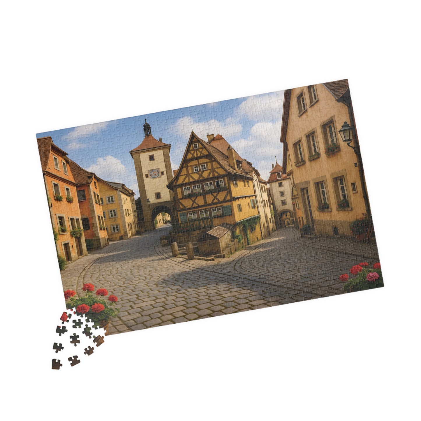 Medieval German Village Puzzle – Cobblestone Streets & Historic Architecture
