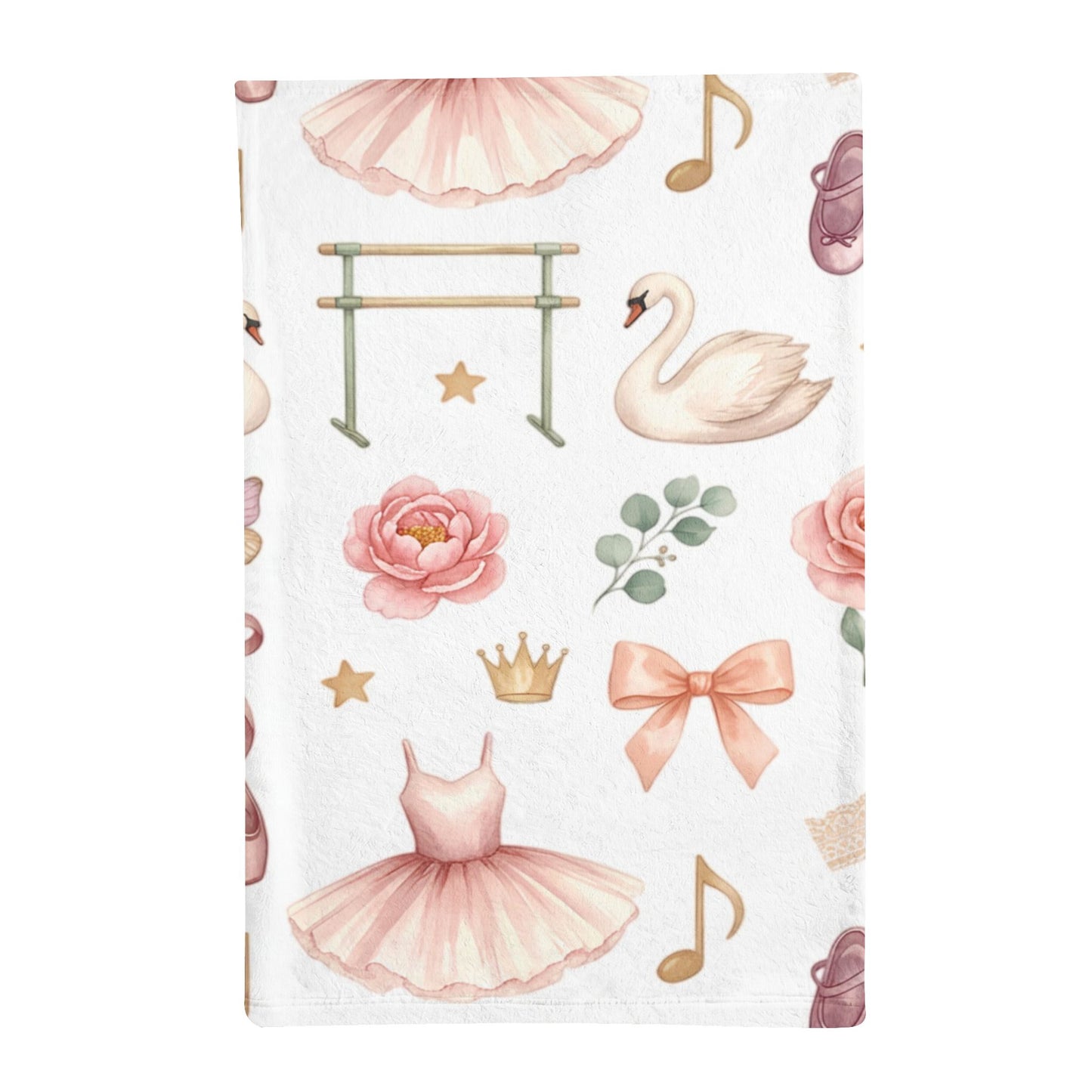 Ballet Dreams Minky Sleeping Bag — Pink Tutu Swan Pattern for Kids