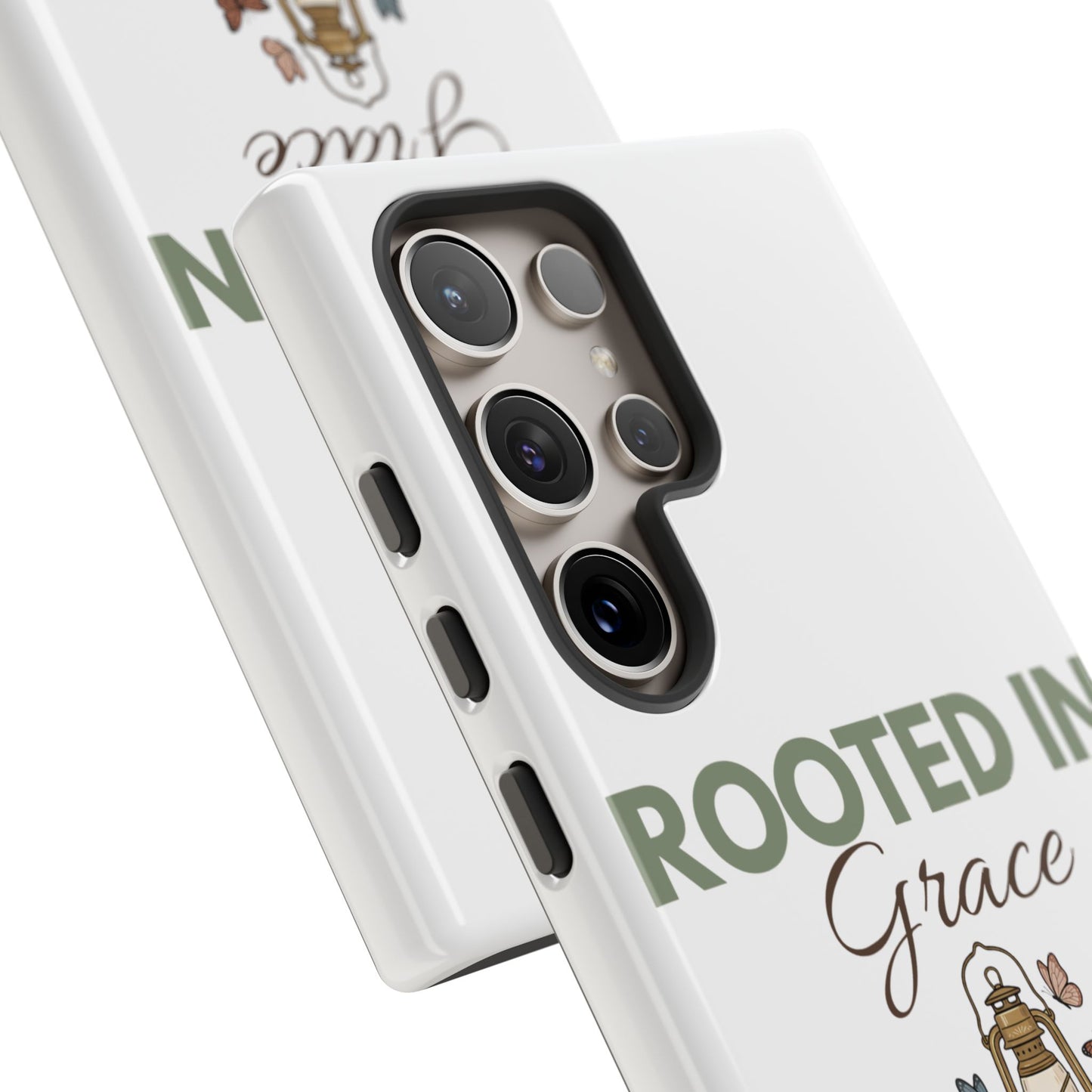 Rooted in Grace Phone Case — Floral Lantern Christian Protective Cover