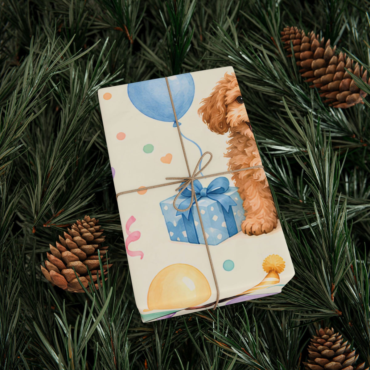 Dog Birthday Wrapping Paper — Cute Puppy Party Gift Wrap