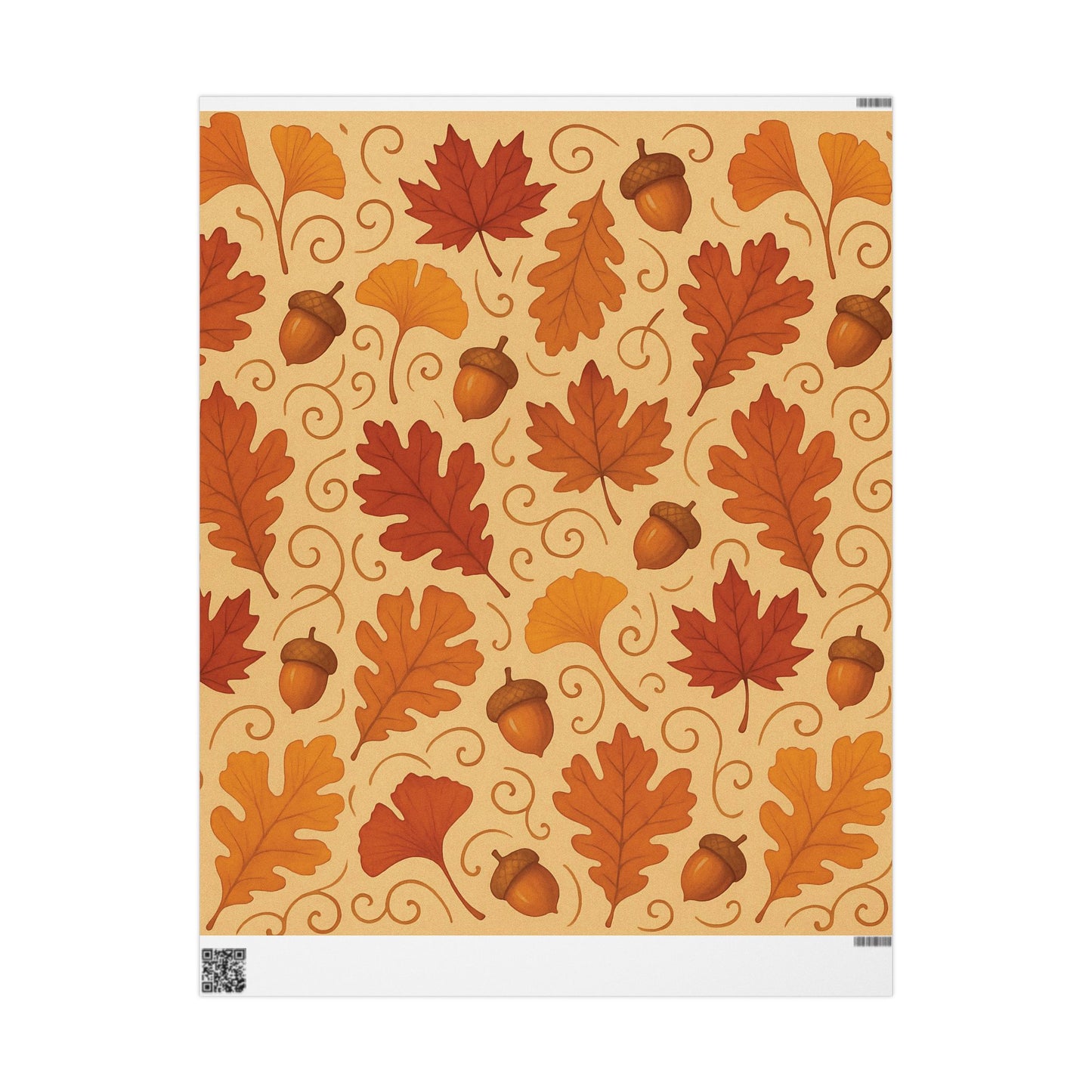 Autumn Leaves & Acorns Wrapping Paper – Fall Foliage Gift Wrap in Warm Earth Tones