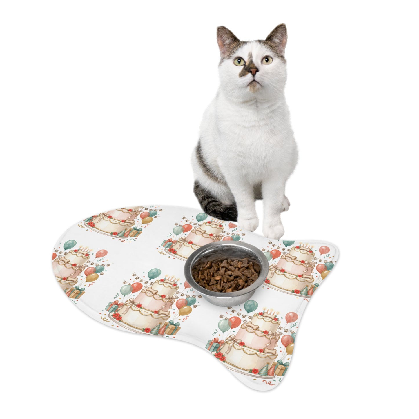 Birthday Cake Pet Feeding Mat — Festive Non-Slip Placemat for Dogs
