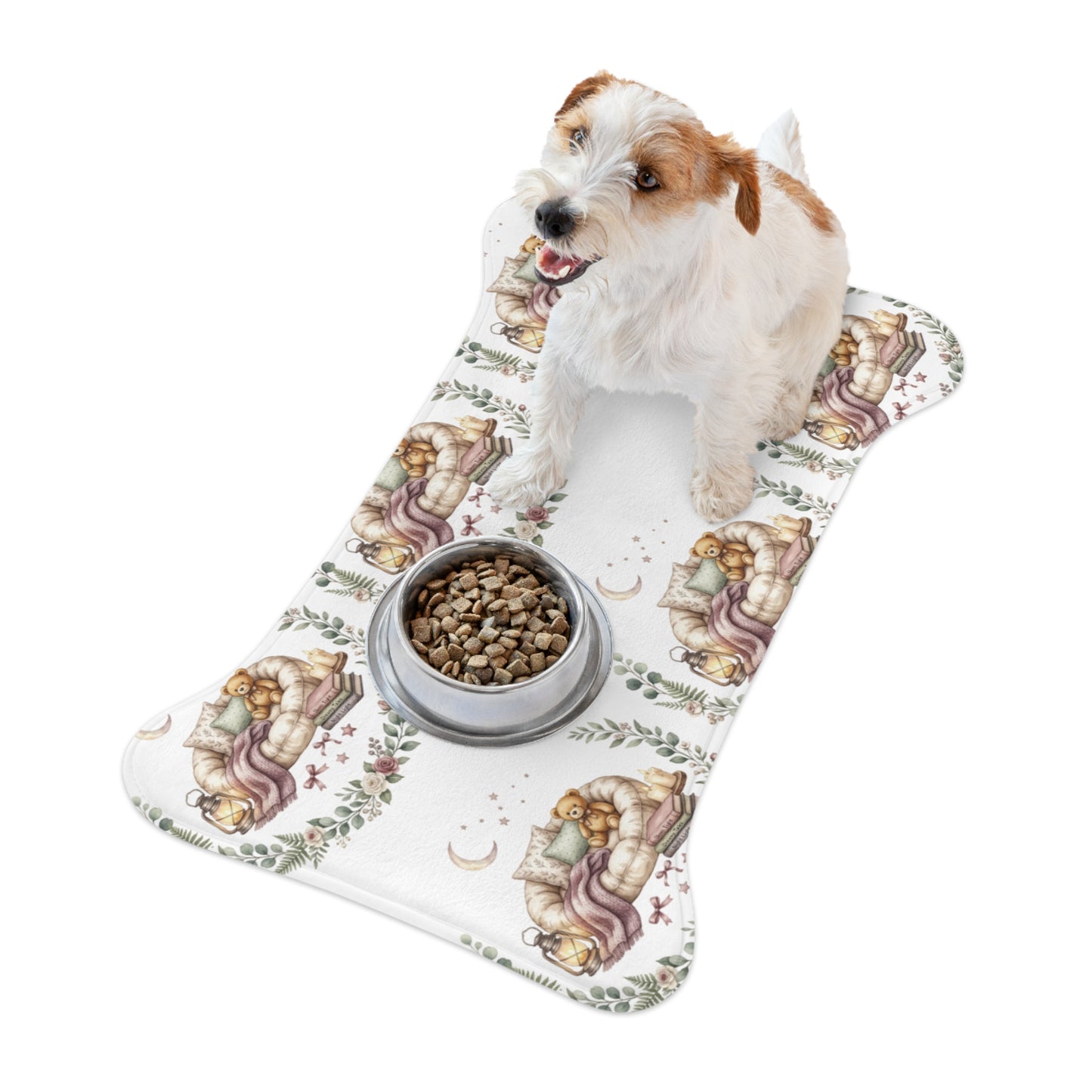 Watercolor Pet Feeding Mat — Cute Floral Placemat for Cats & Dogs
