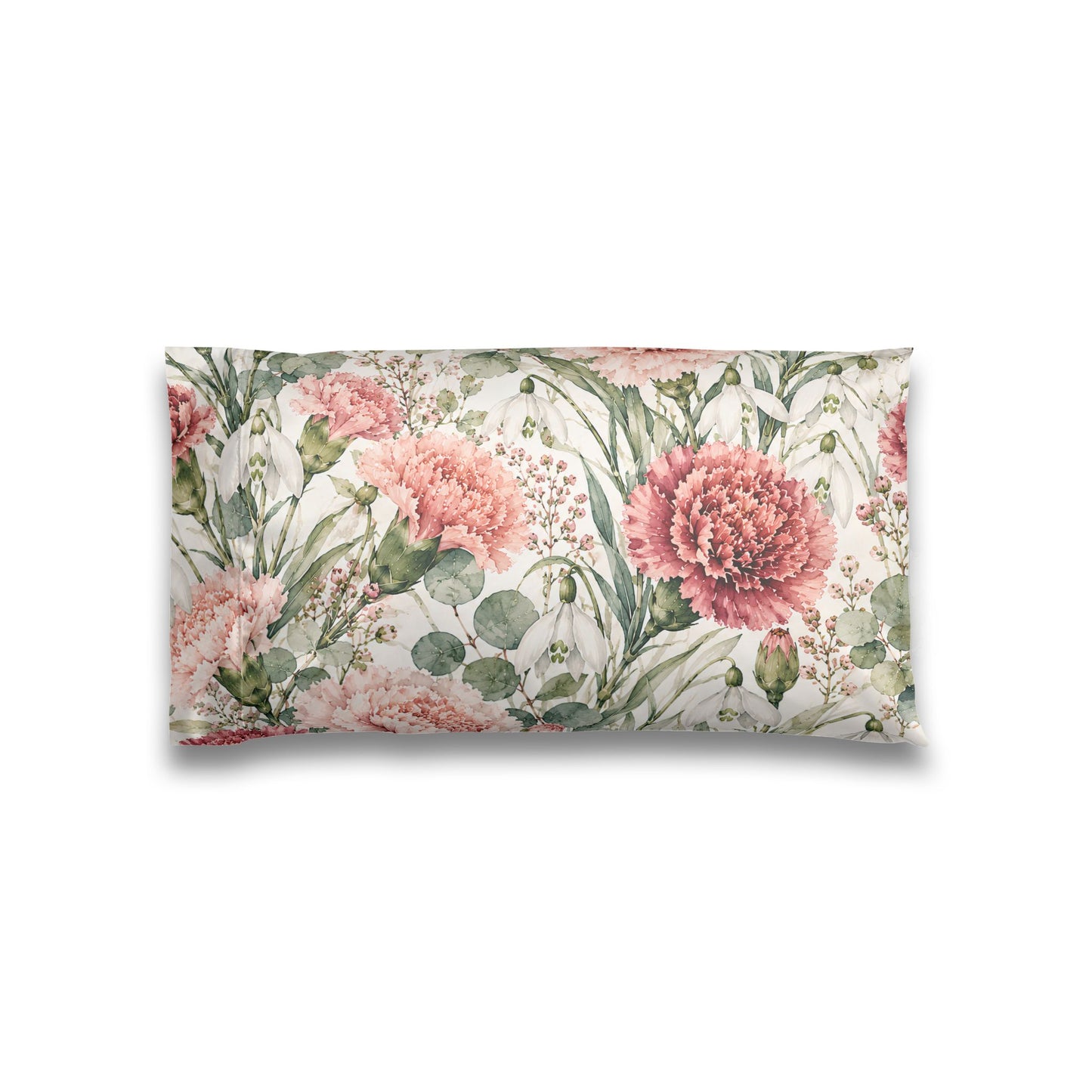 Floral Satin Pillowcase — Pink Carnation Botanical