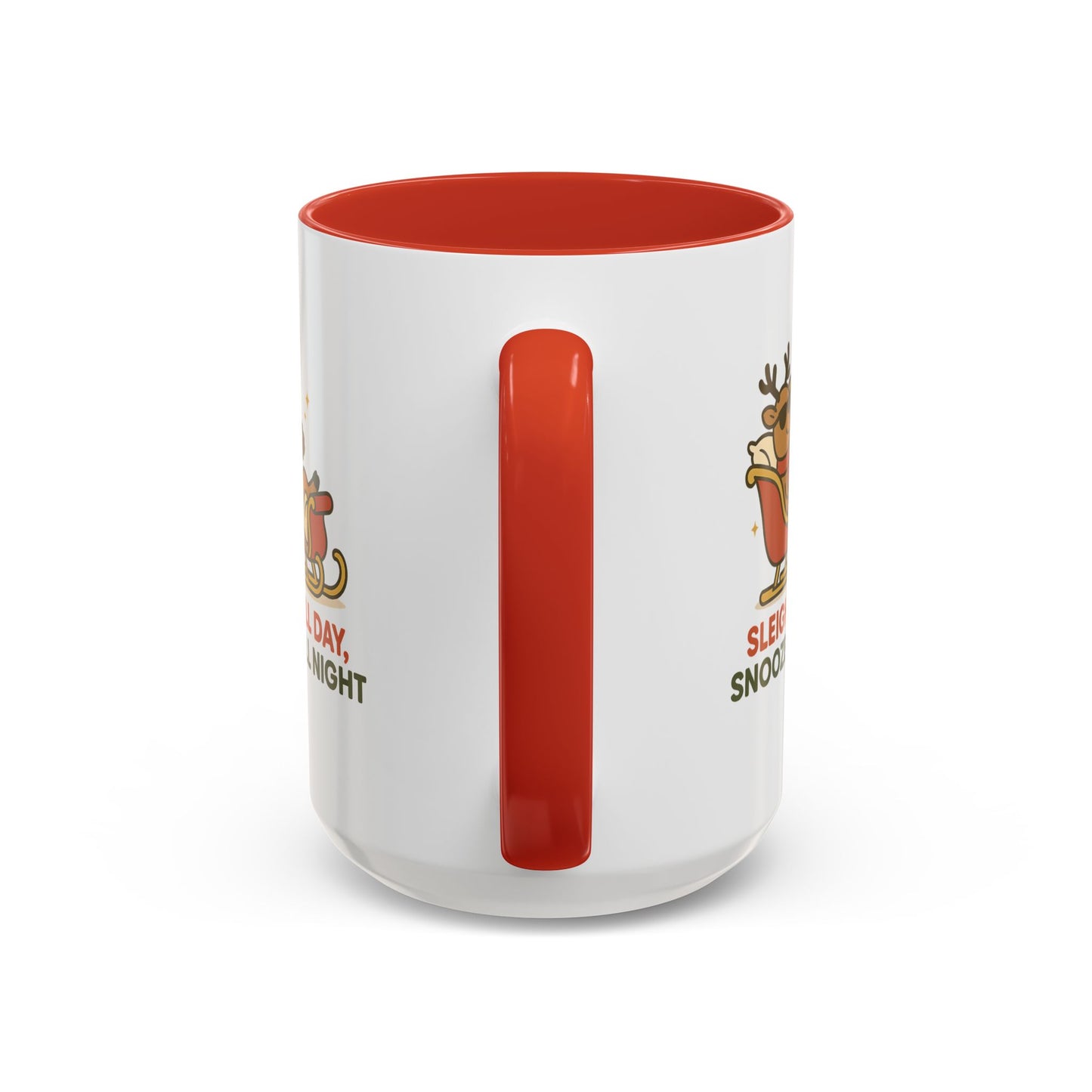 Sleigh All Day Snooze All Night Christmas Mug – Cozy Reindeer Holiday Coffee Cup, 11oz & 15oz Ceramic