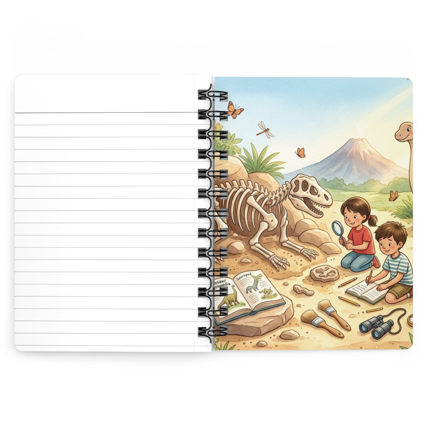 Dinosaur Fossil Adventure Spiral Journal — Kids Paleontology Notebook