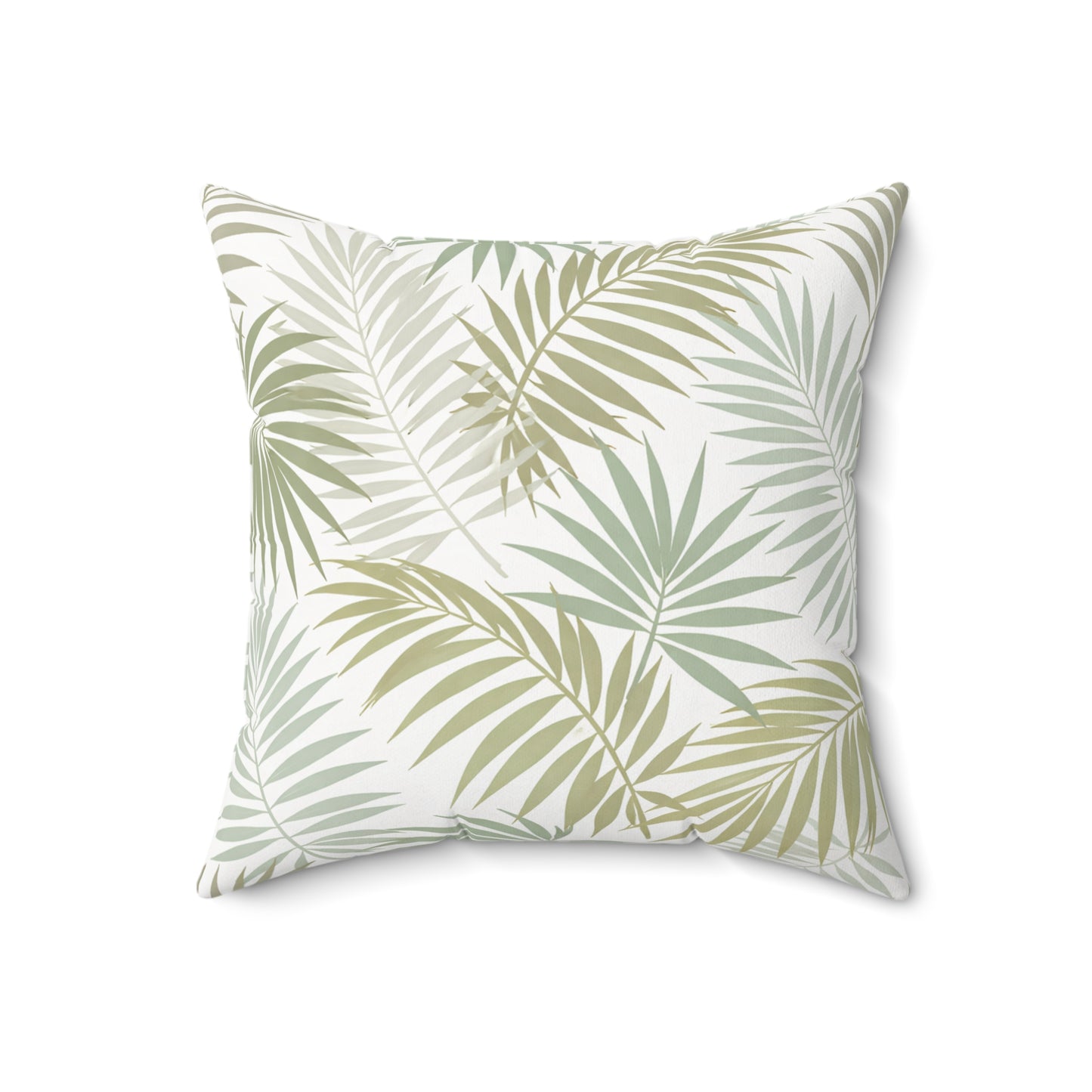 Tropical Palm Leaf Pillow — Green Botanical Decorative Throw Pillow