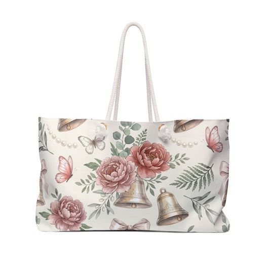 Floral Bell Weekender Bag — Romantic Rose Travel Tote
