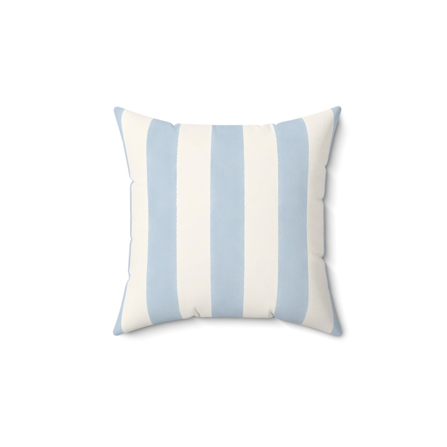 Striped Coastal Throw Pillow — Light Blue & White Square Accent Pillow