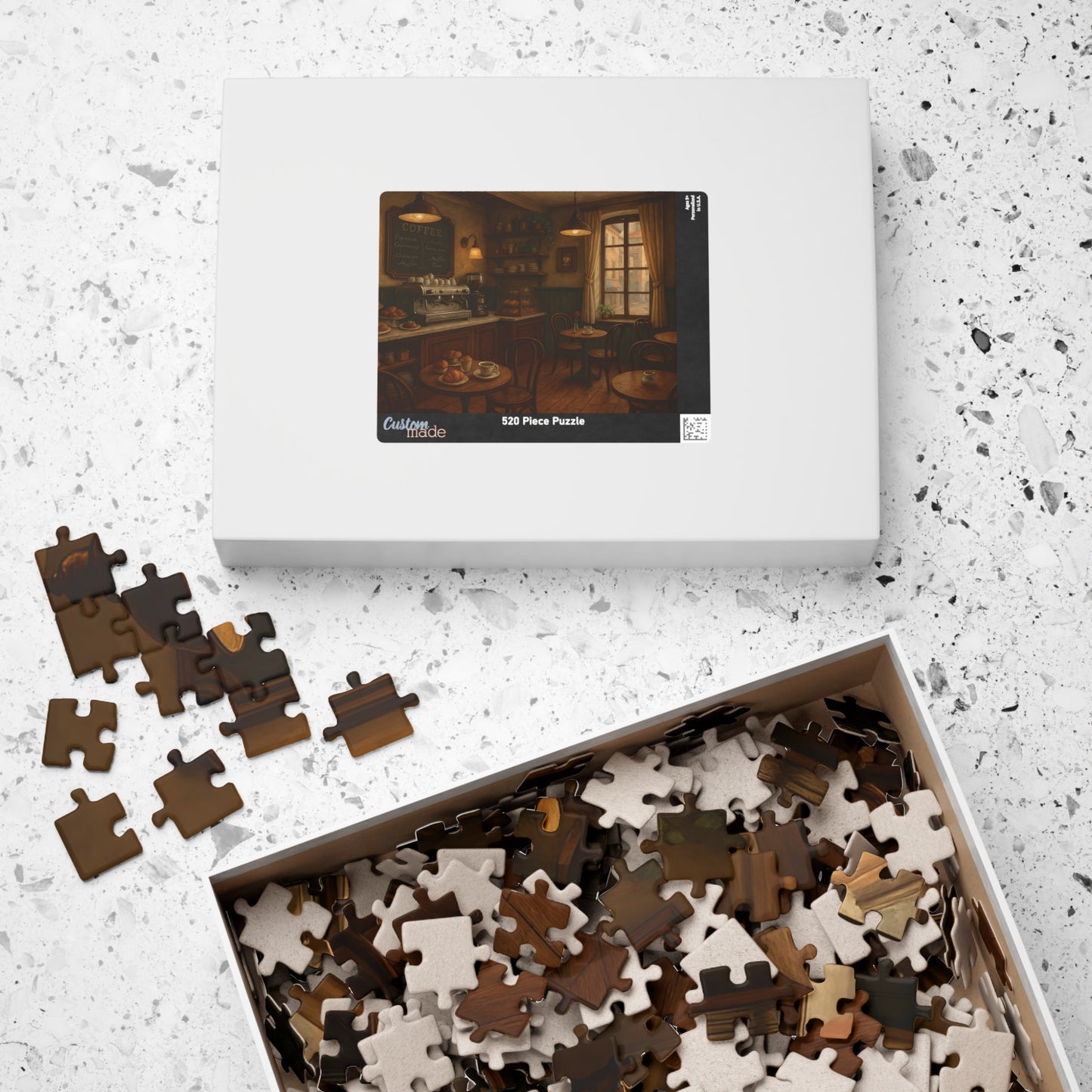 Cozy Parisian Café Jigsaw Puzzle – Coffee & Croissants