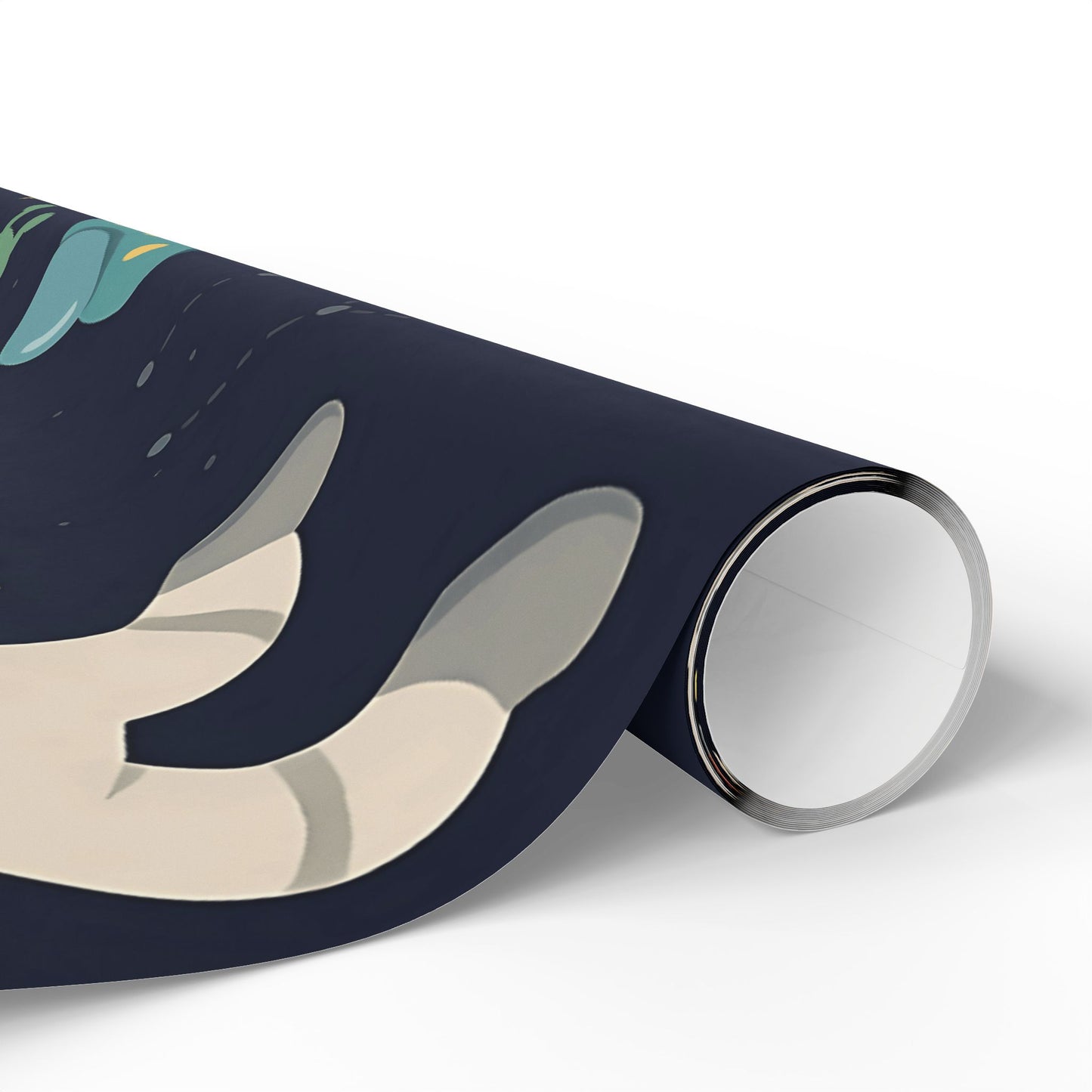 Space Explorers Wrapping Paper – Astronauts, Aliens & UFOs on Navy Starry Sky