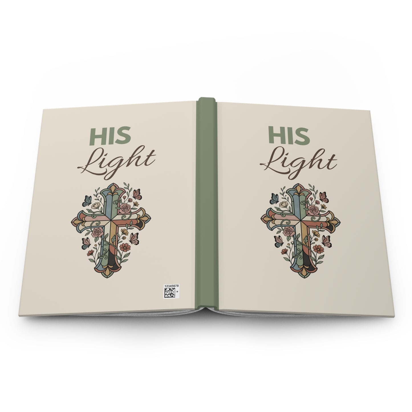 His Light Hardcover Journal — Floral Cross Christian Faith Notebook