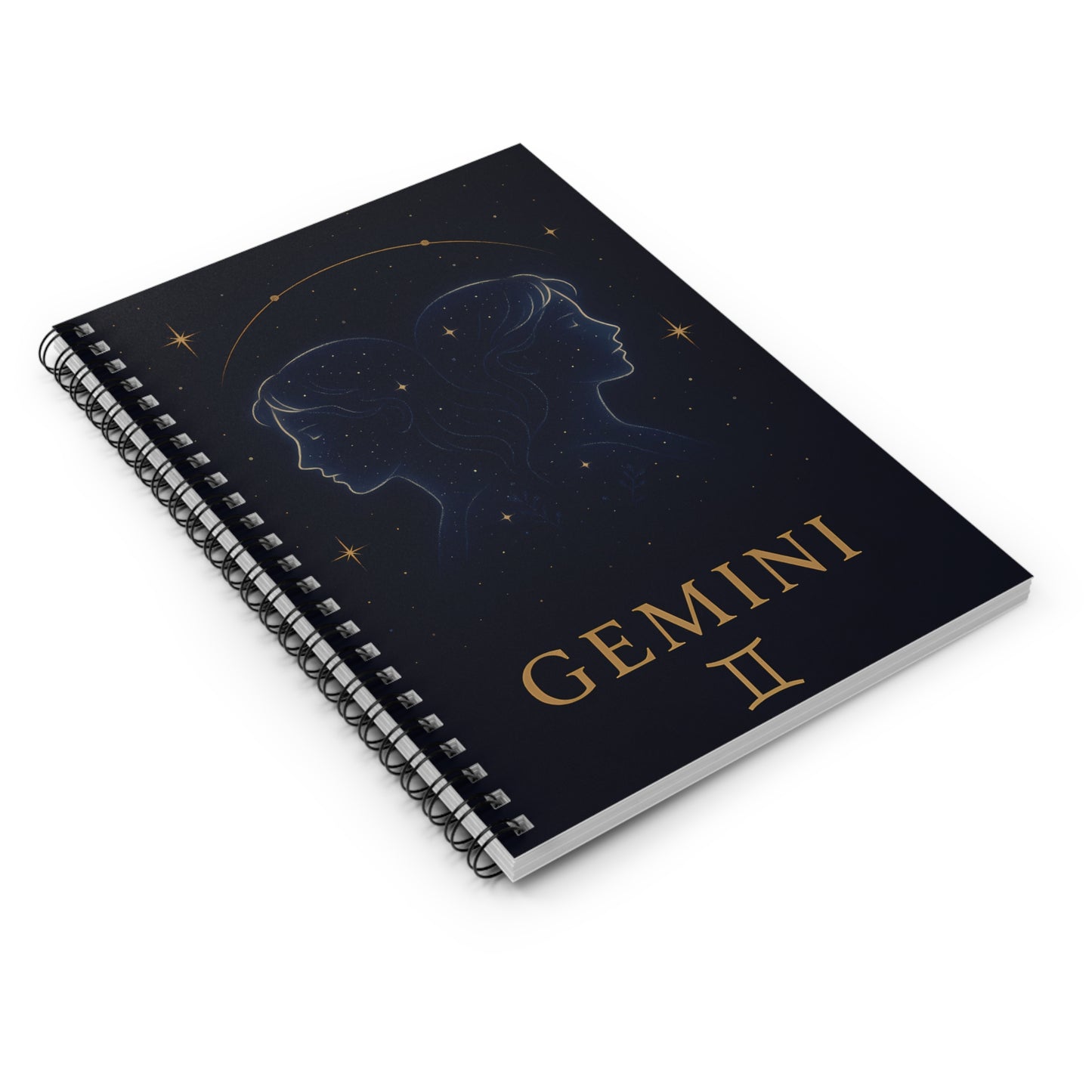 Gemini Zodiac Galaxy Spiral Notebook – Twin Constellation Astrology Journal (6" x 8", 118 Pages)