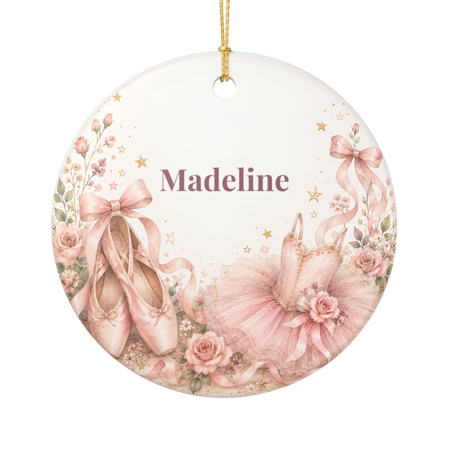 Personalized Ballet Ornament — Ceramic Dance Recital Keepsake with Name