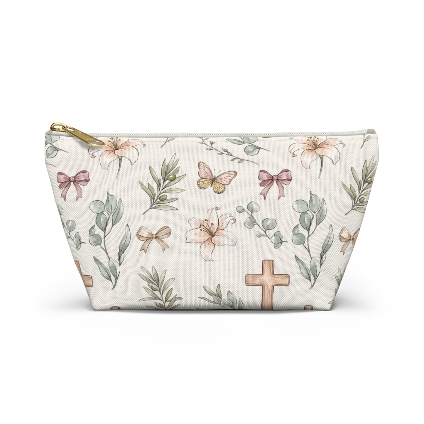 Floral Cross Accessory Pouch — Lily & Bow Makeup Bag