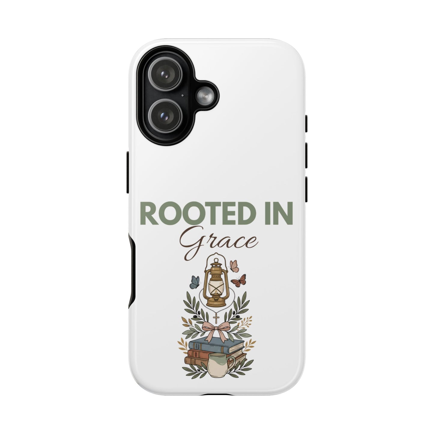 Rooted in Grace Phone Case — Floral Lantern Christian Protective Cover