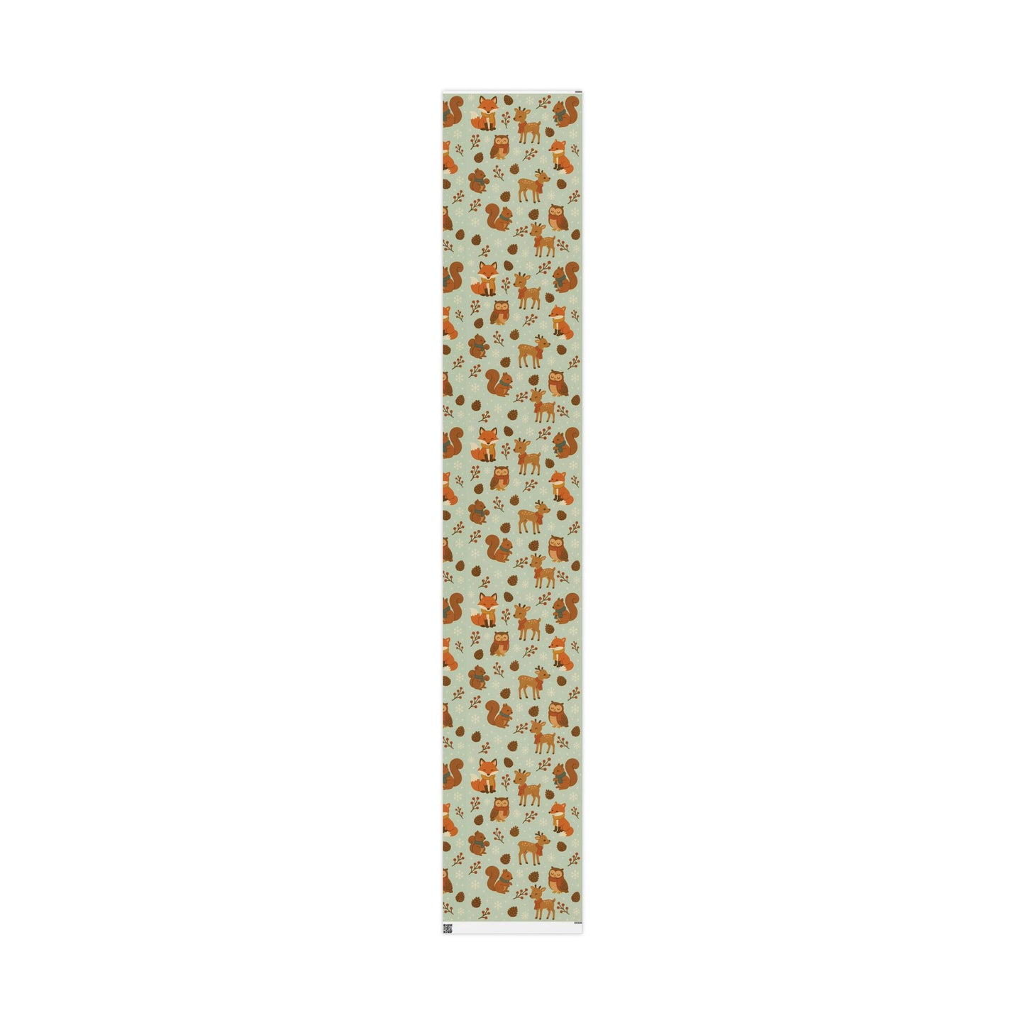 Woodland Winter Friends Wrapping Paper – Fox, Deer, Owl & Squirrel in Cozy Scarves
