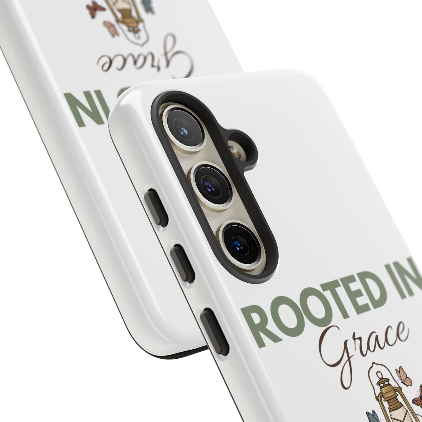 Rooted in Grace Phone Case — Floral Lantern Christian Protective Cover